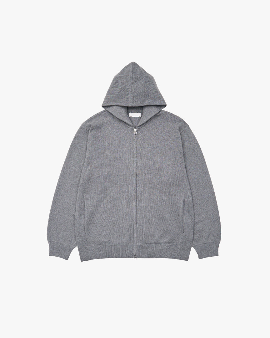 Full Zip Knit Hoodie -gray-