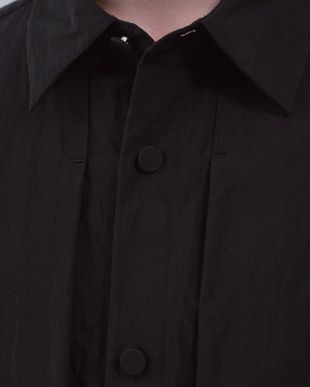 Cotton×Nylon Shirts Jacket -black-