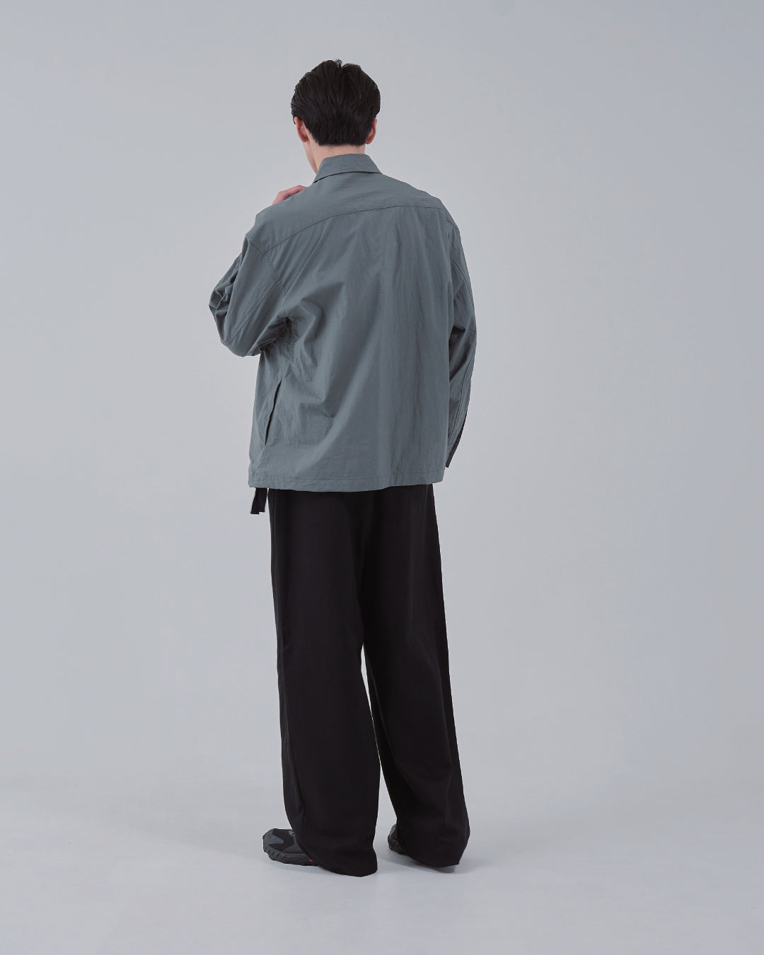 Cotton×Nylon Shirts Jacket -blue gray-