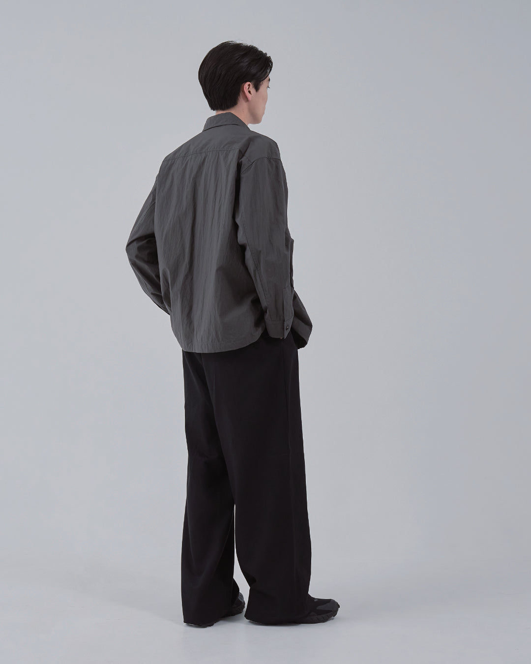 Cotton×Nylon Shirts Jacket -charcoal-
