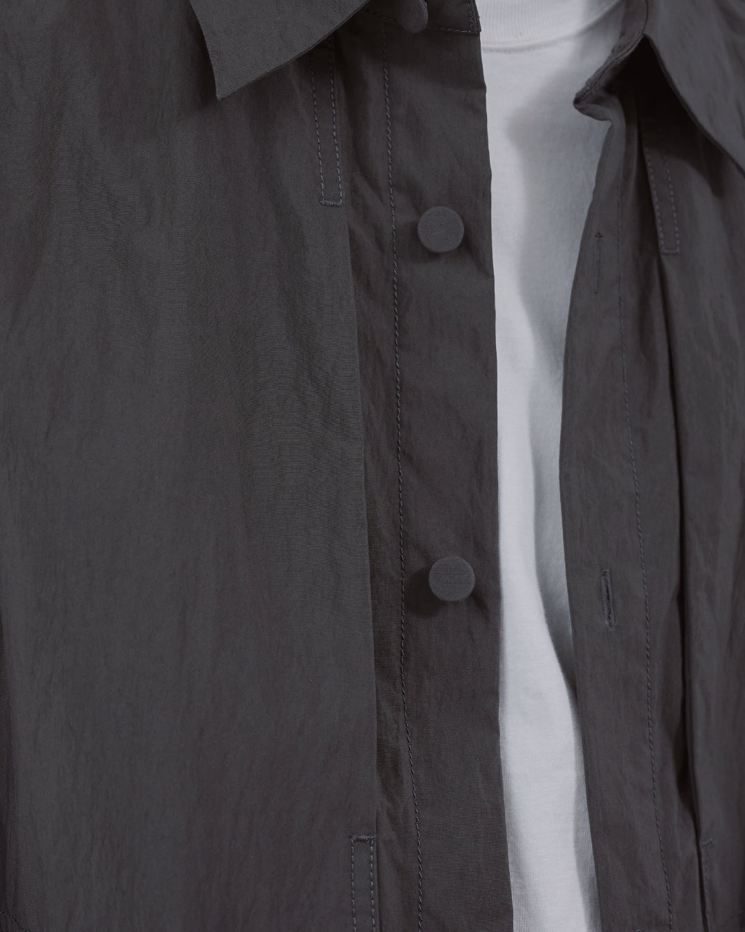 Cotton×Nylon Shirts Jacket -charcoal-