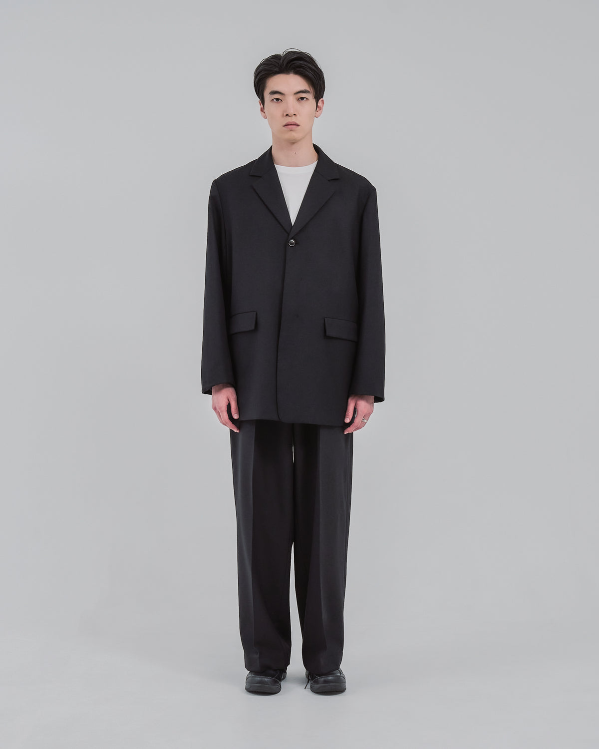 Single-Breasted Tailored Jacket -black-(18)