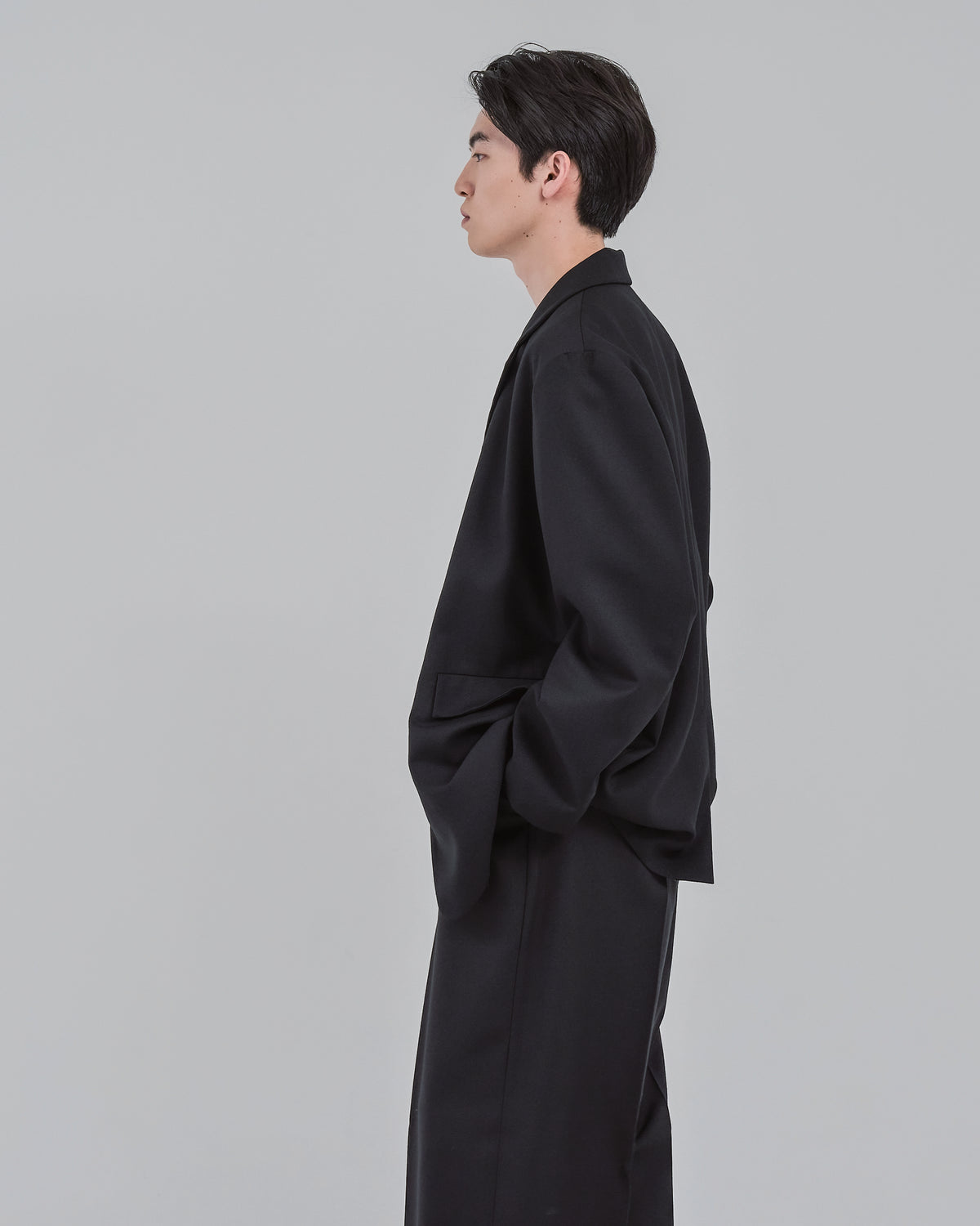 Single-Breasted Tailored Jacket -black-(14)