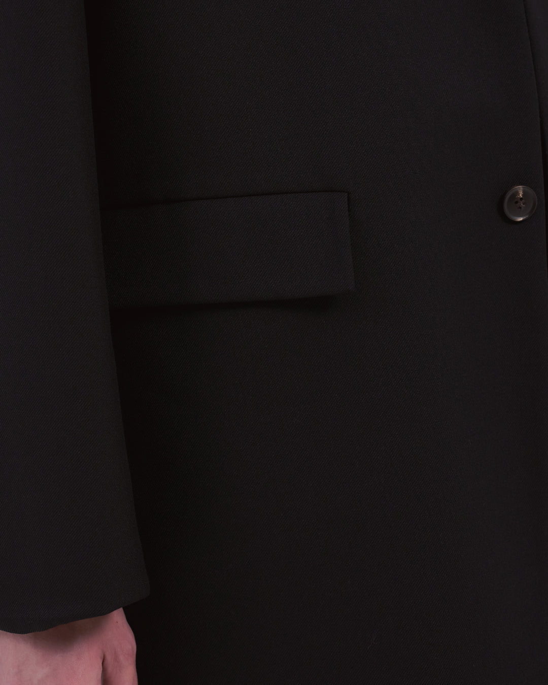Single-Breasted Tailored Jacket -black-