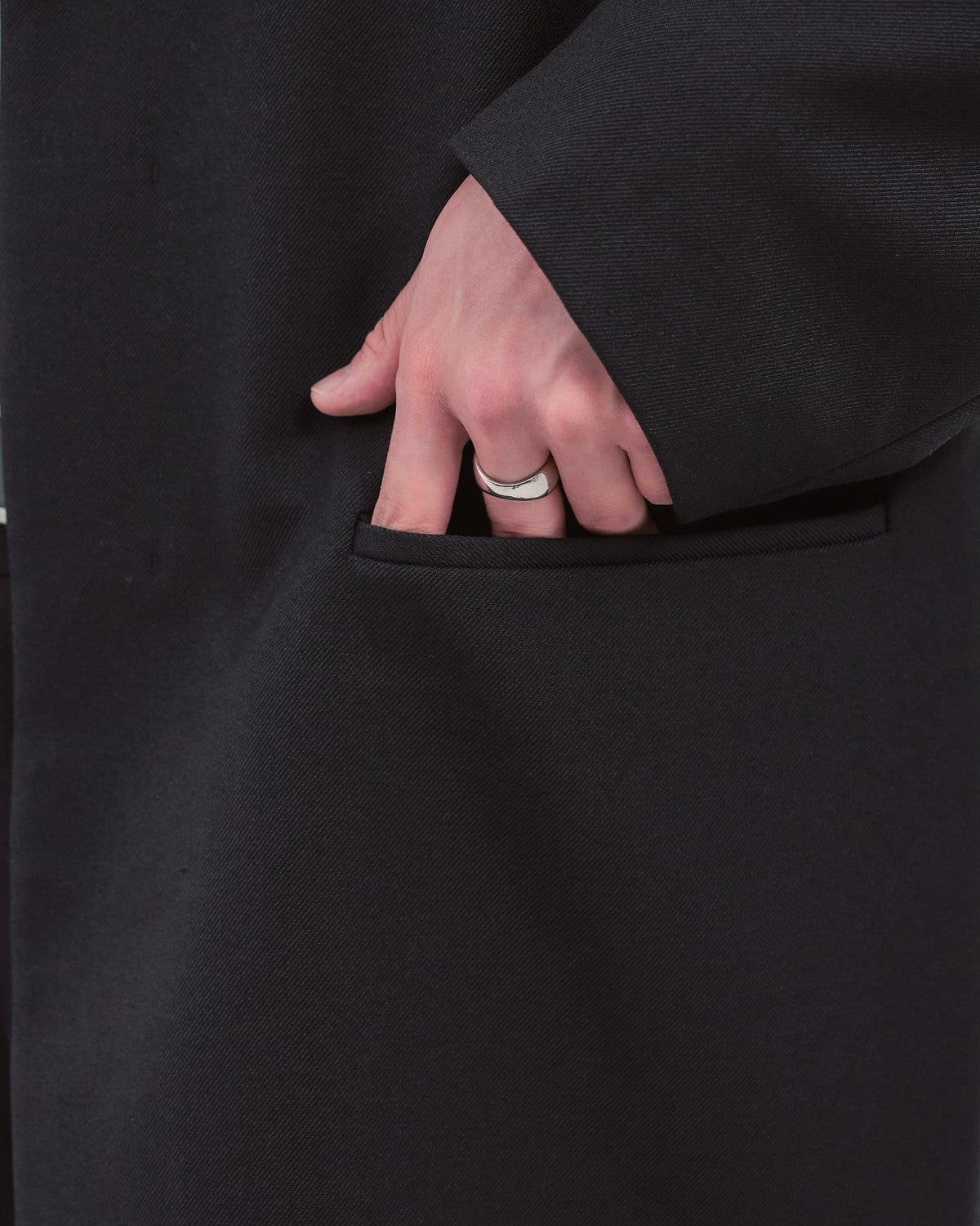Single-Breasted Tailored Jacket -black-(5)