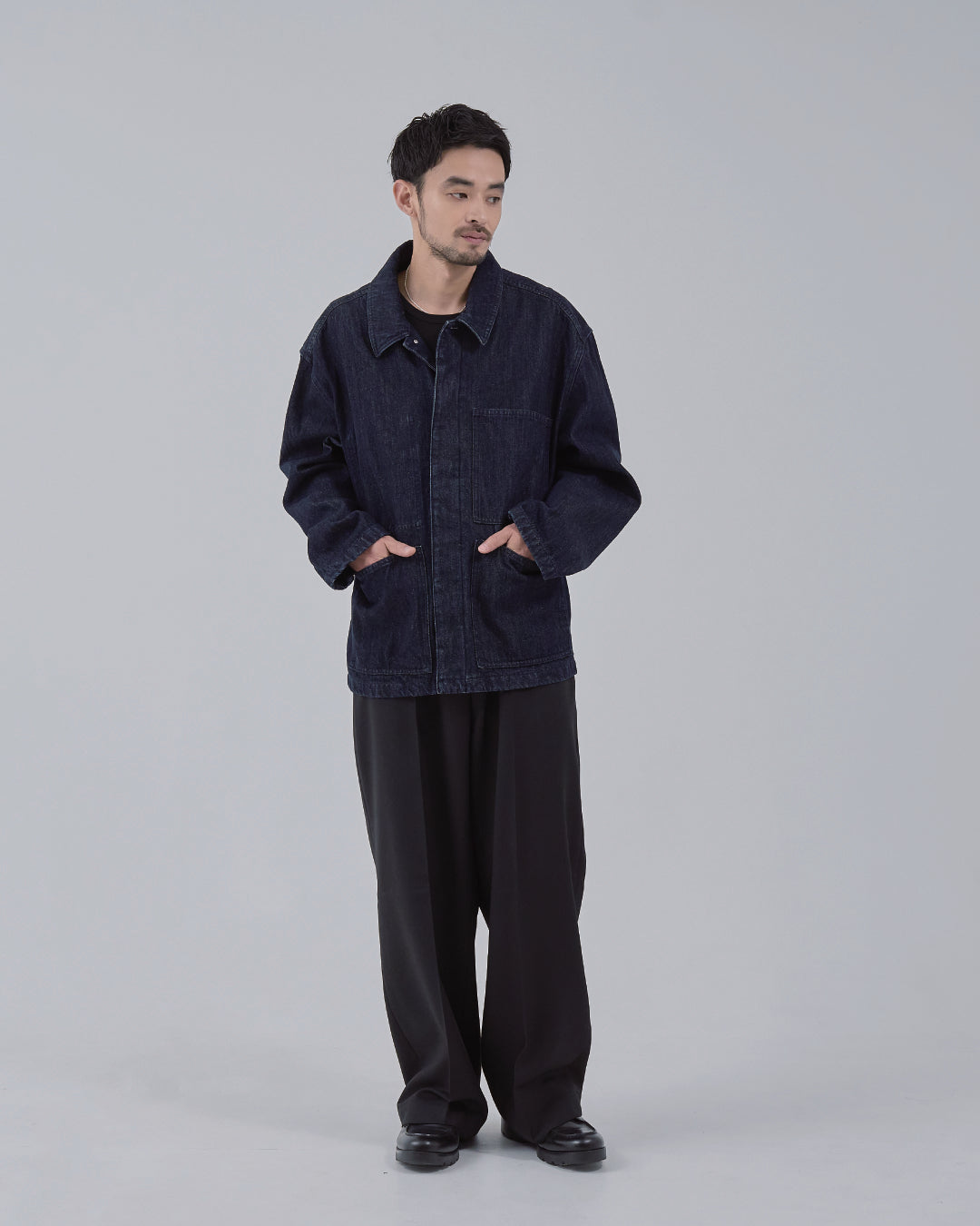 Relaxed Fit Denim Jacket -indigo-