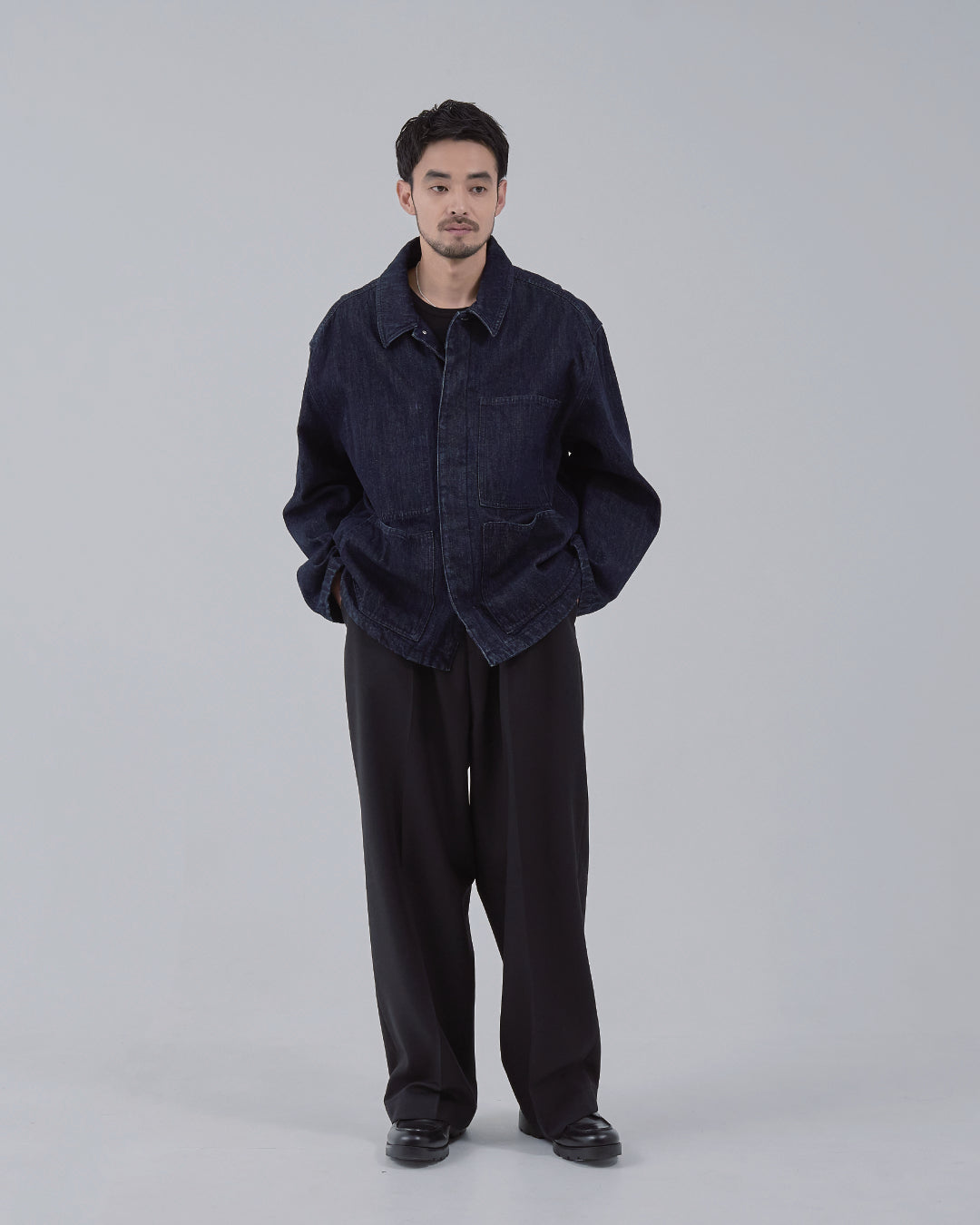 Relaxed Fit Denim Jacket -indigo-