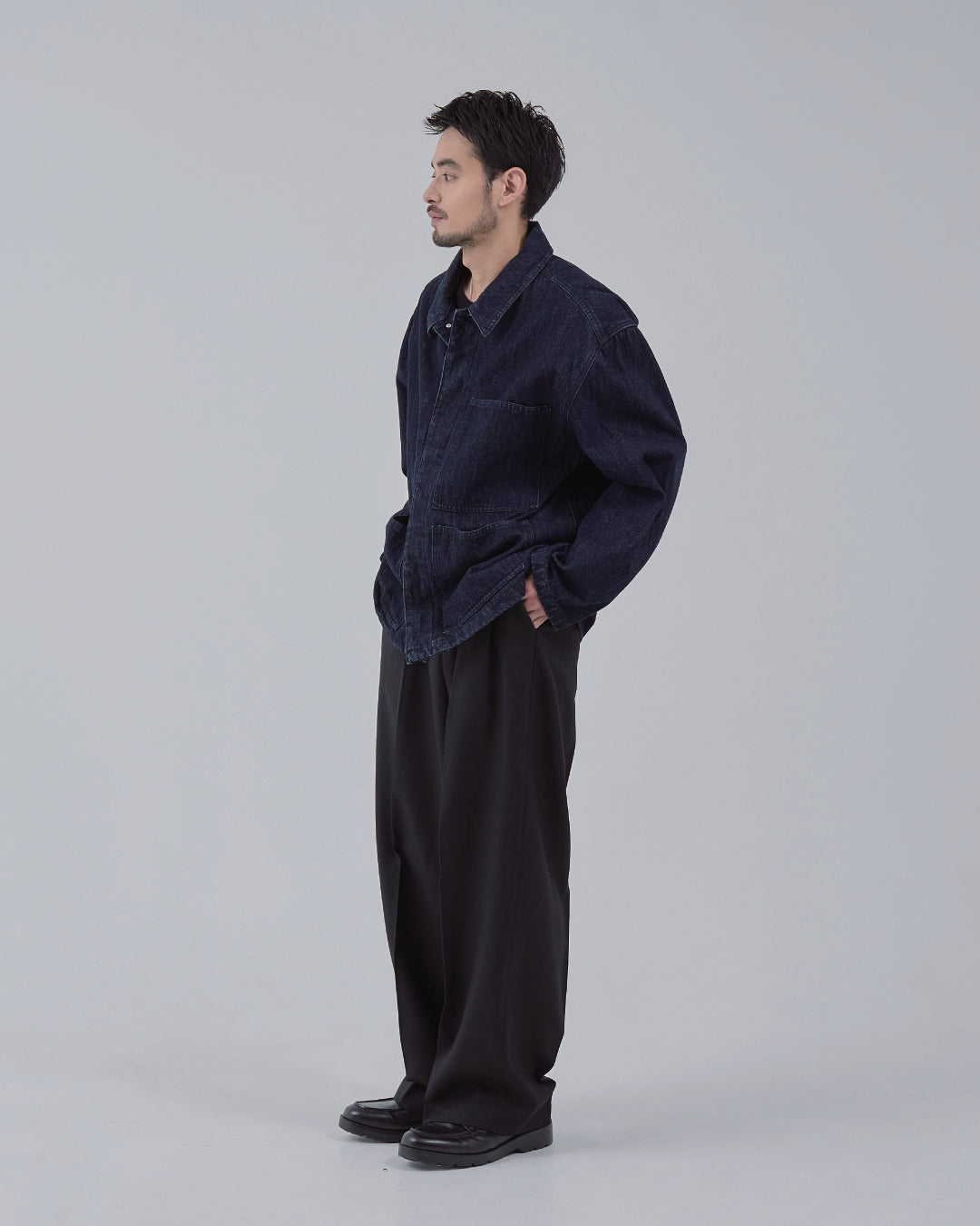 Relaxed Fit Denim Jacket -indigo-