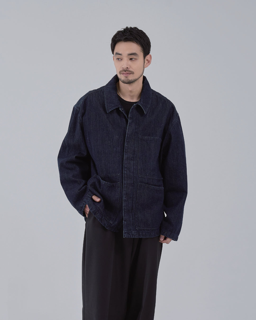 Relaxed Fit Denim Jacket -indigo-