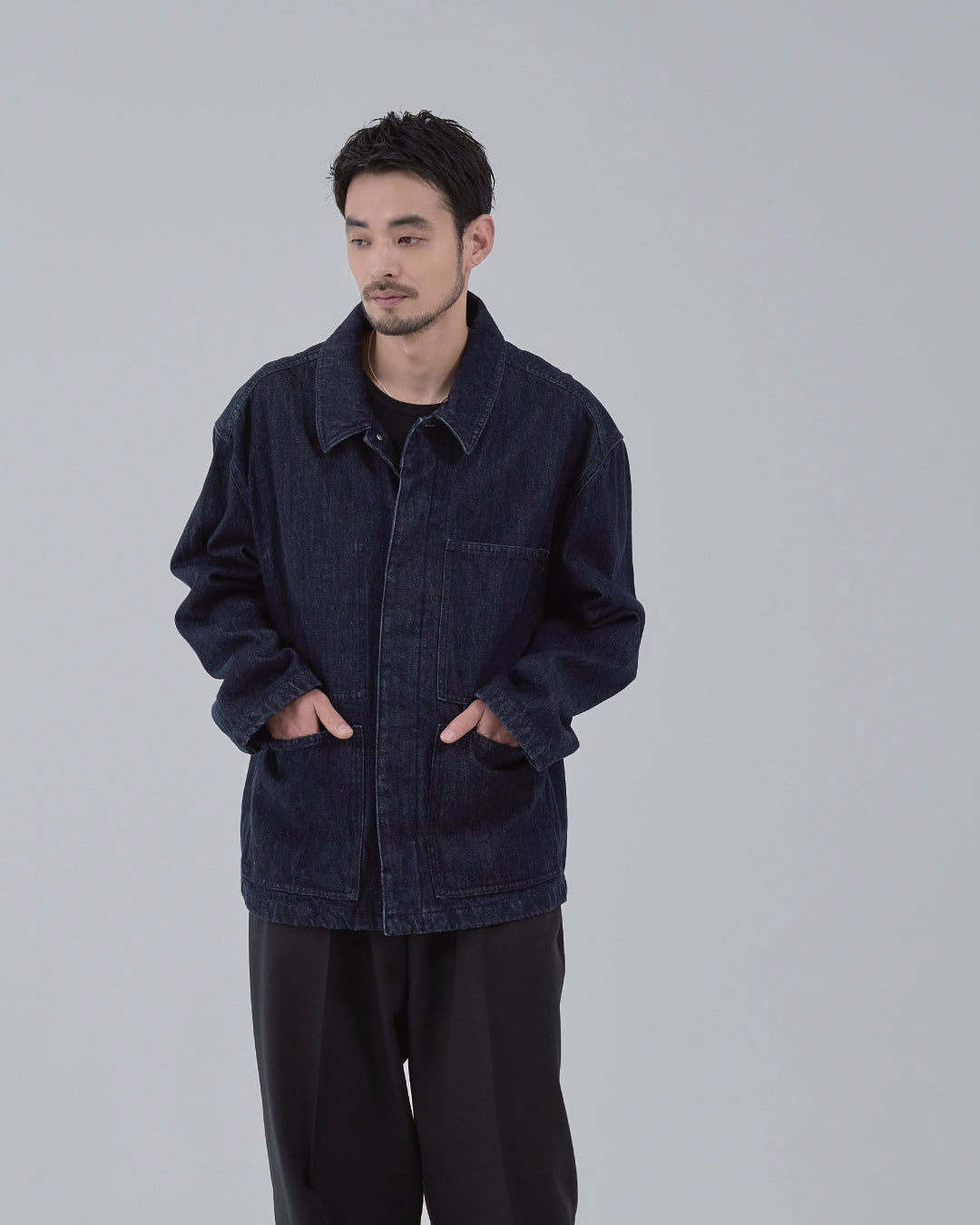 Relaxed Fit Denim Jacket -indigo-