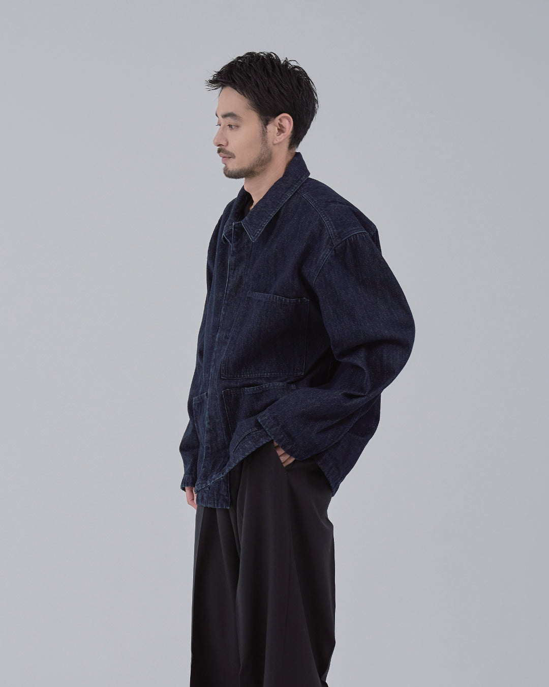 Relaxed Fit Denim Jacket -indigo-