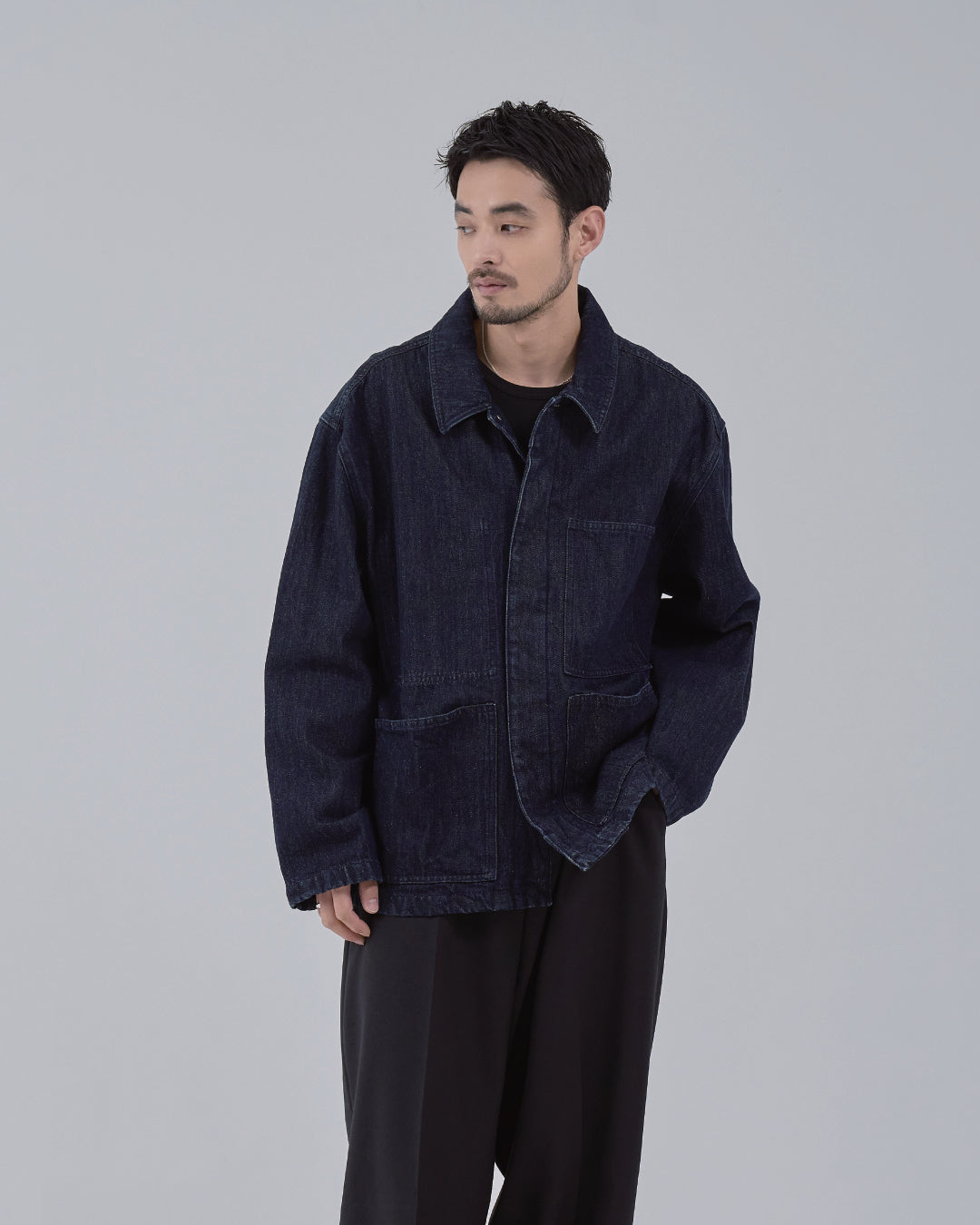 Relaxed Fit Denim Jacket -indigo-