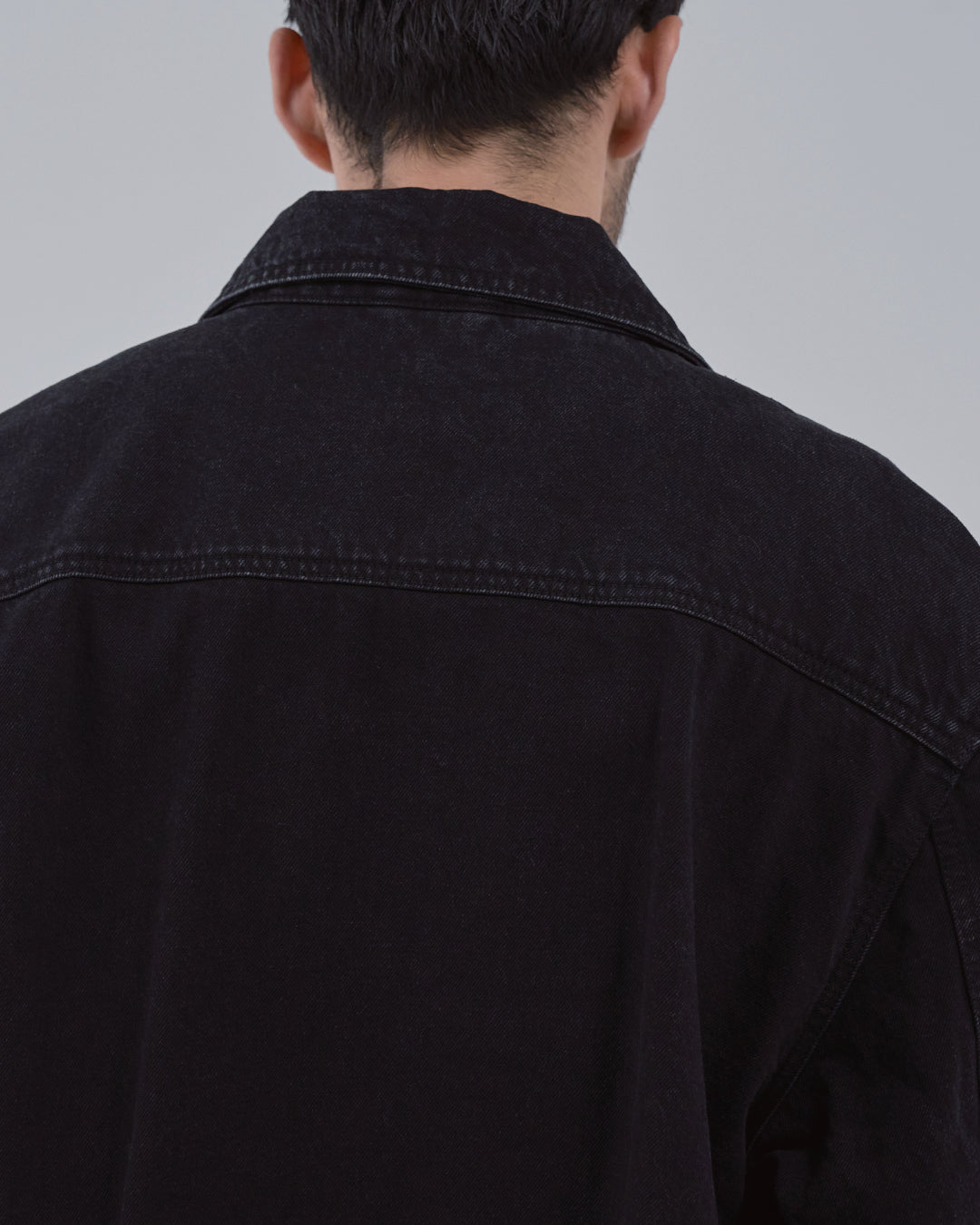 Relaxed Fit Denim Jacket -black-