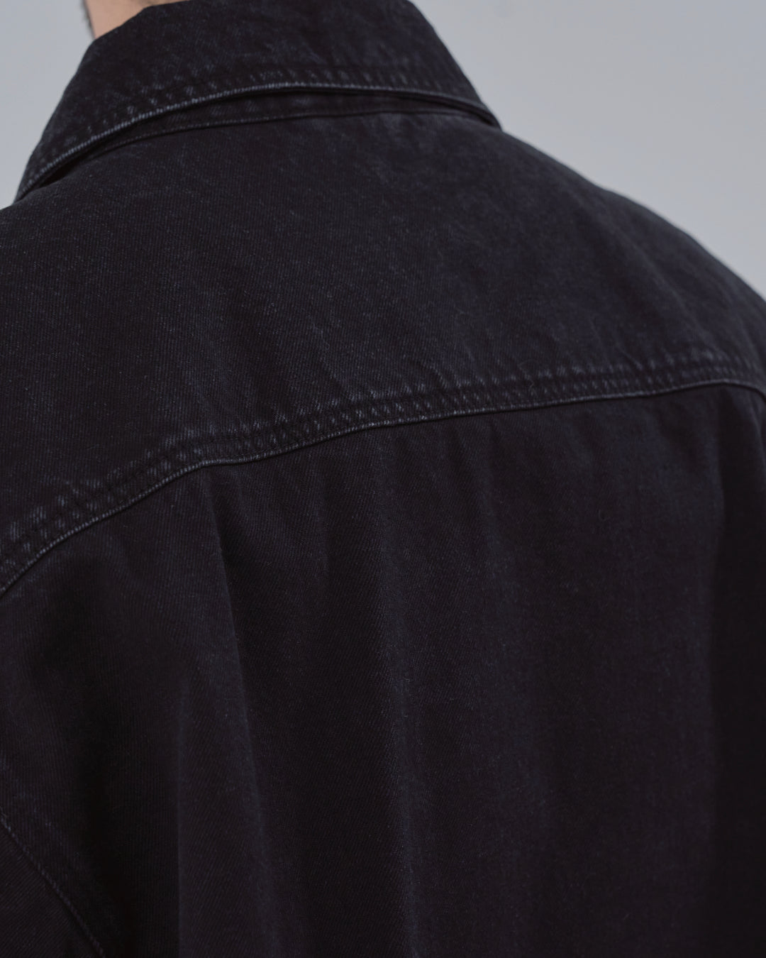 Relaxed Fit Denim Jacket -black-