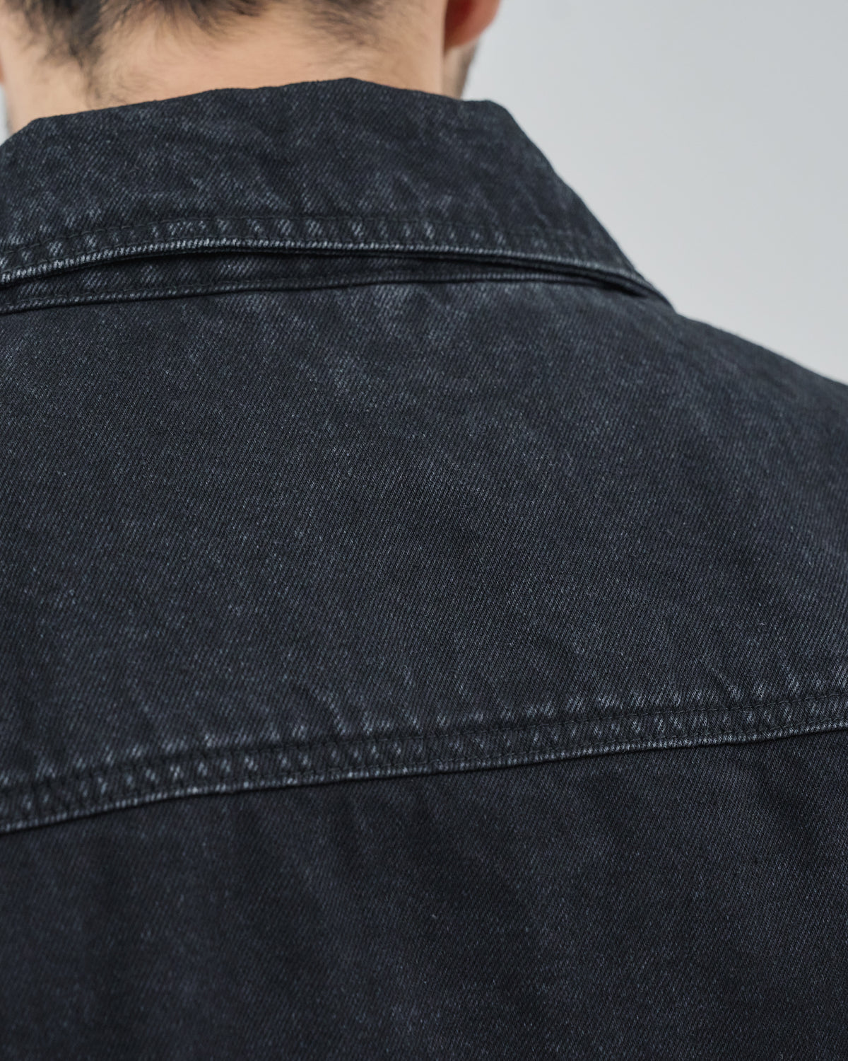 Relaxed Fit Denim Jacket -black-(9)