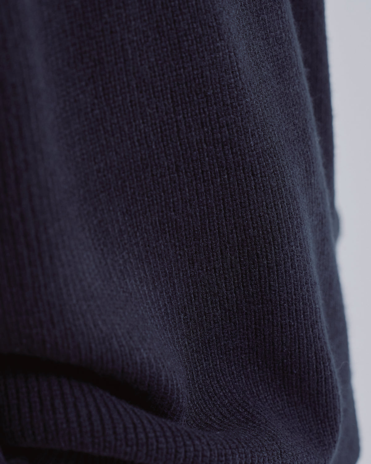 Elbow Patch Rib Crewneck Knit -navy-