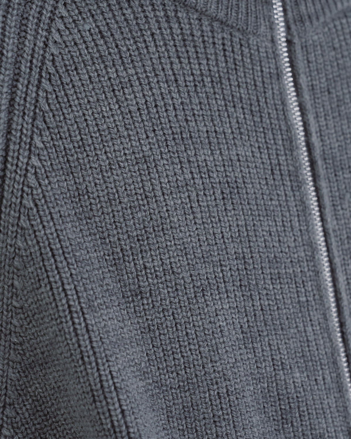 Double Zip Rib Driver's Knit -gray-