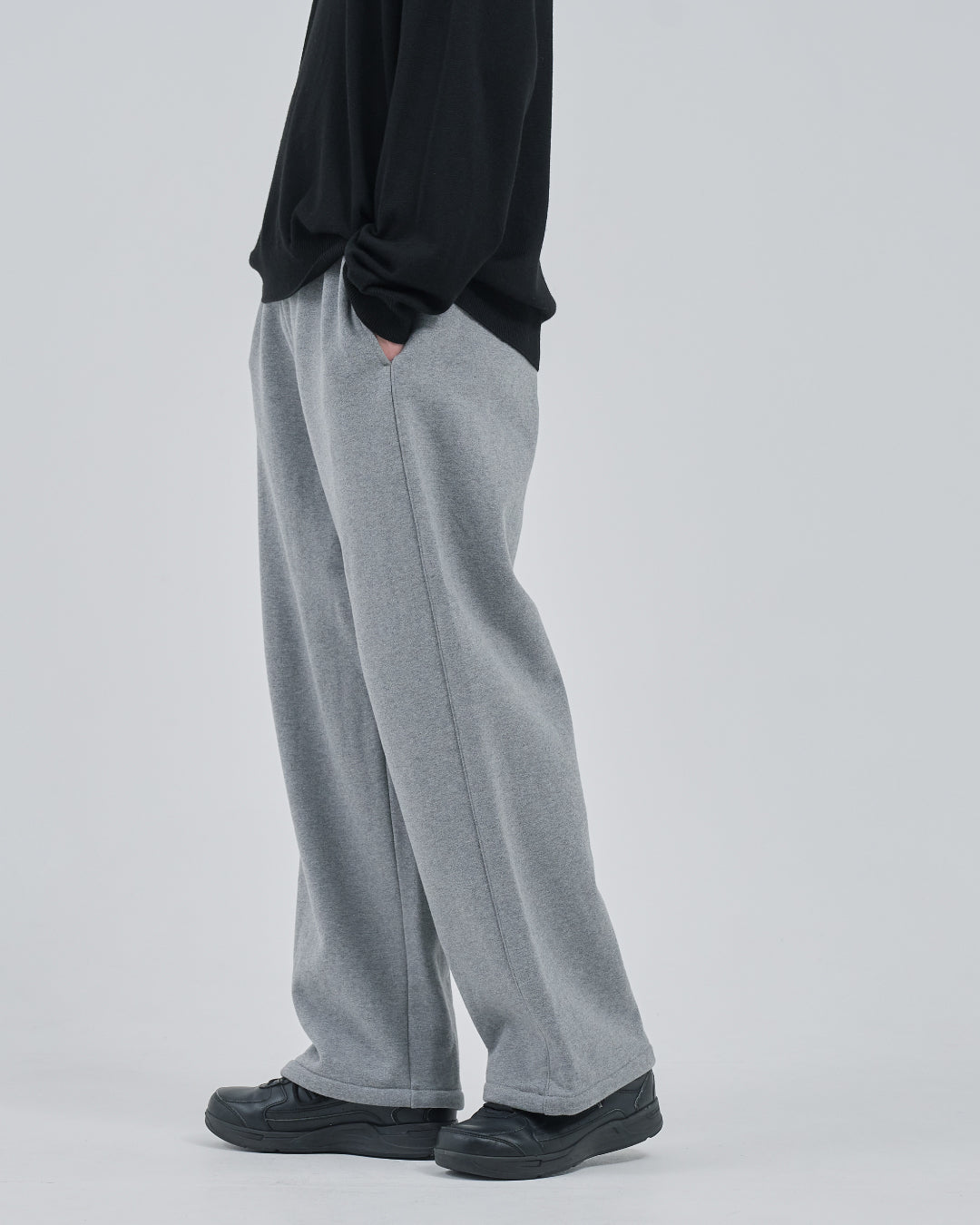 Wide Sweat Pants -heather gray-