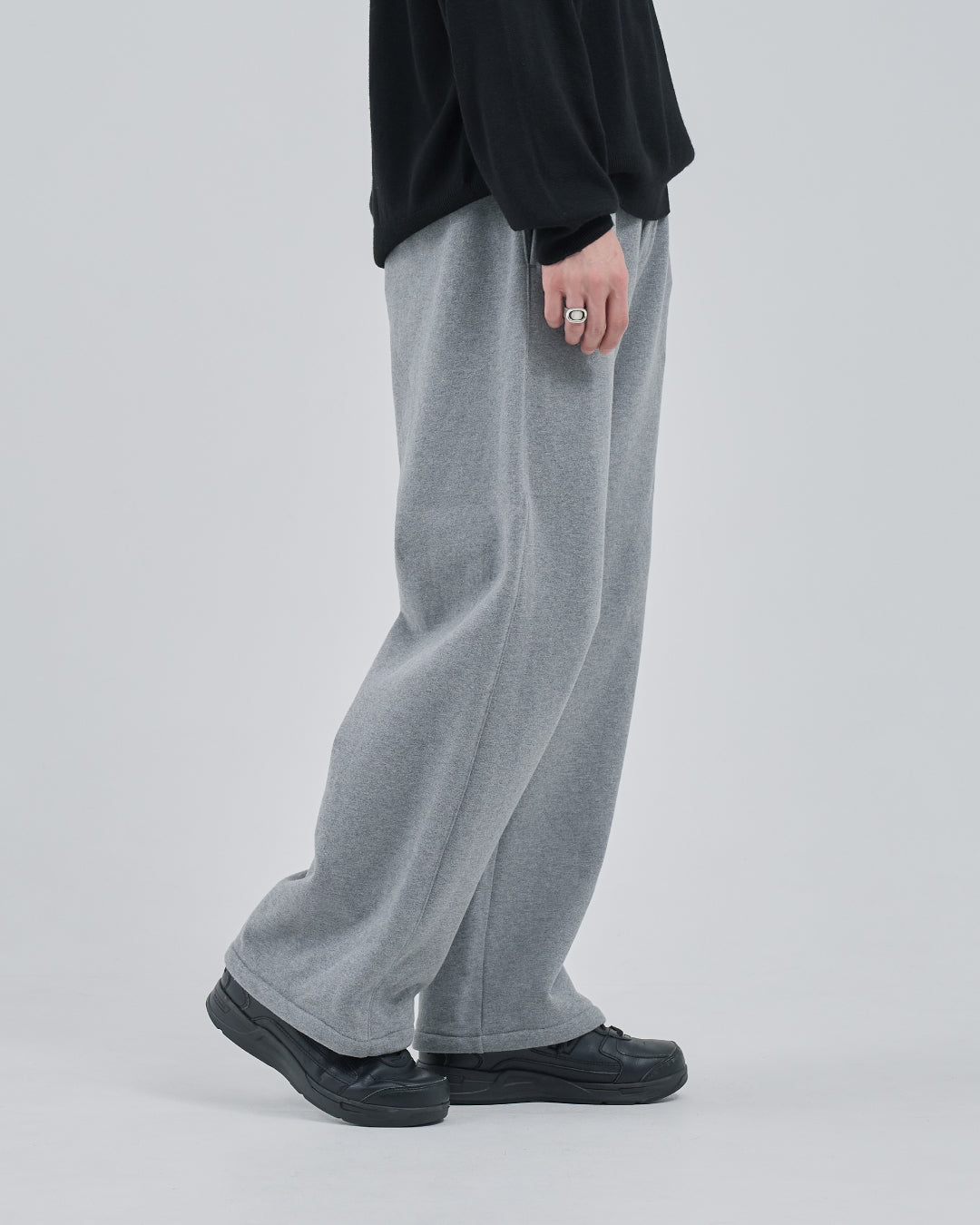 Wide Sweat Pants -heather gray-