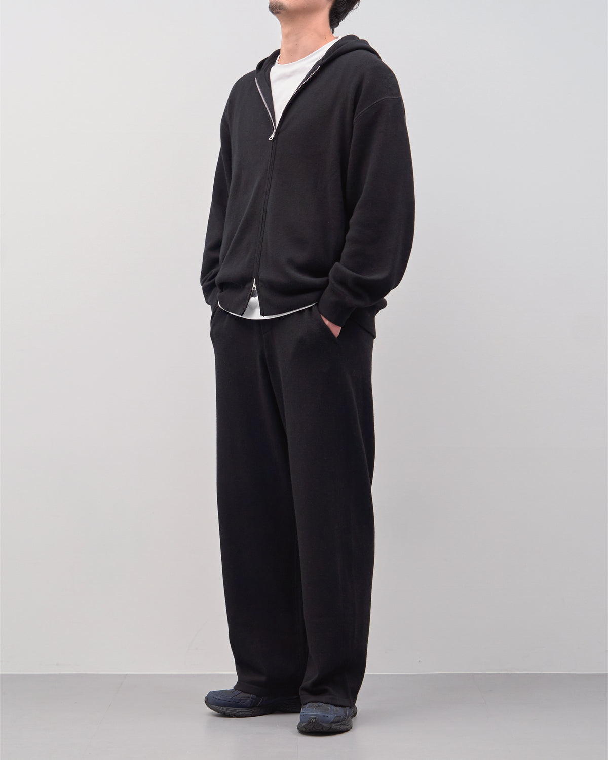 Knit Easy Pants -black-