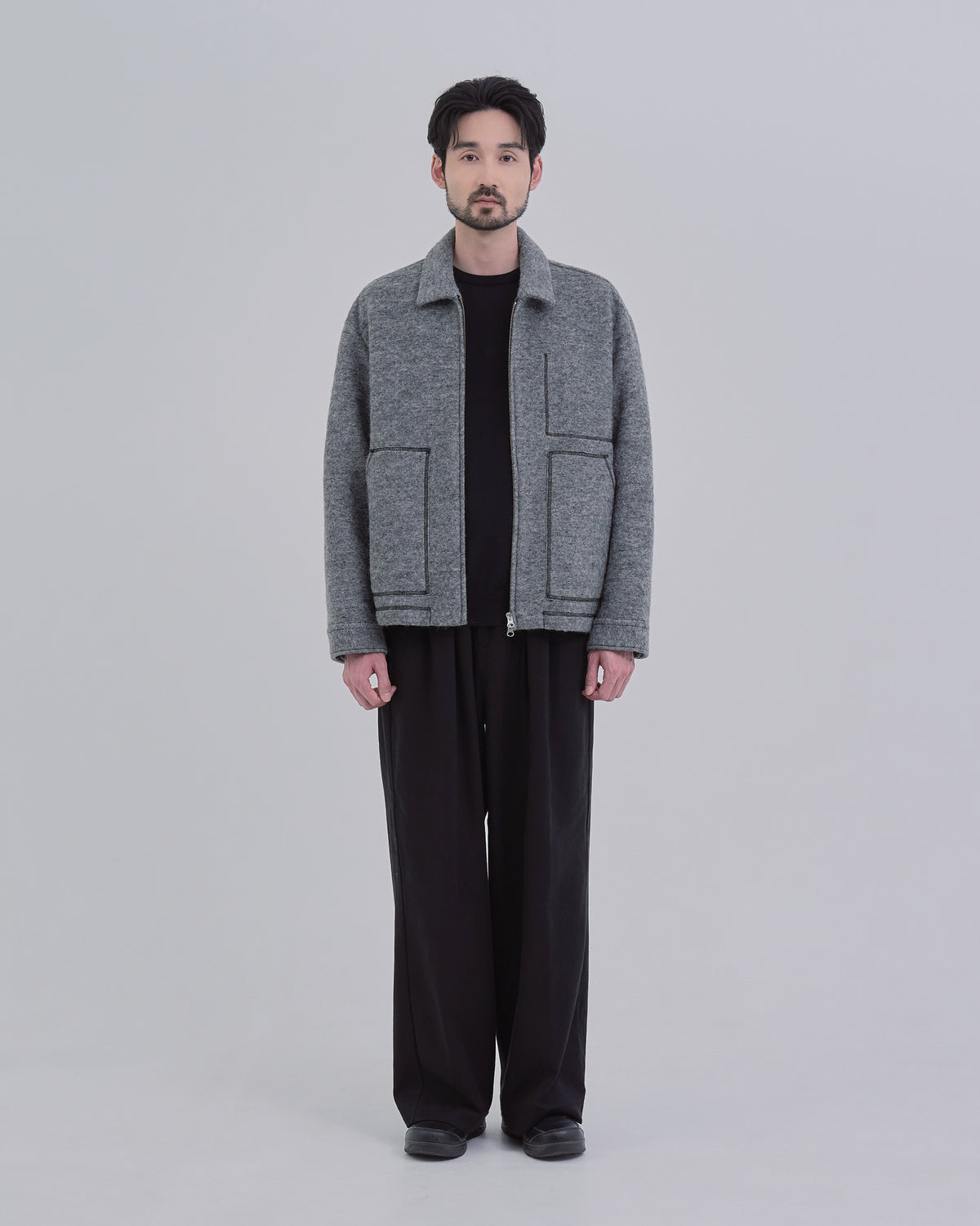 Sliver Knit Jacket -gray-(14)