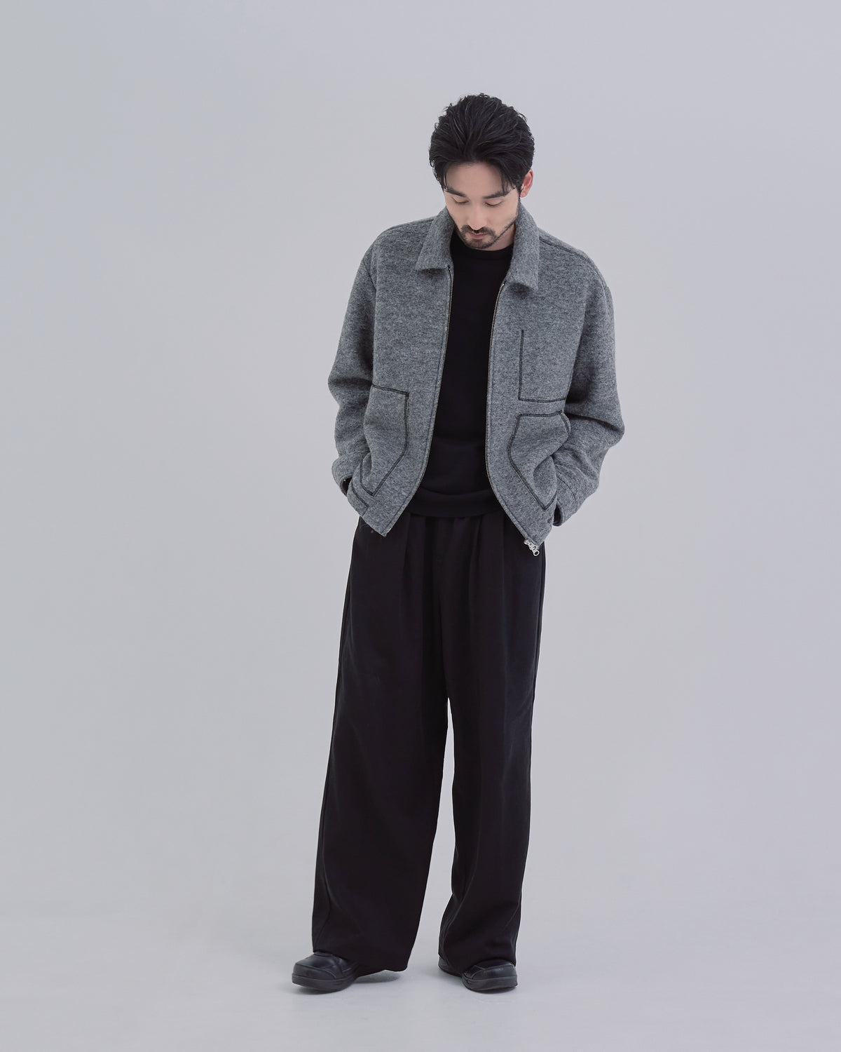 Sliver Knit Jacket -gray-(15)