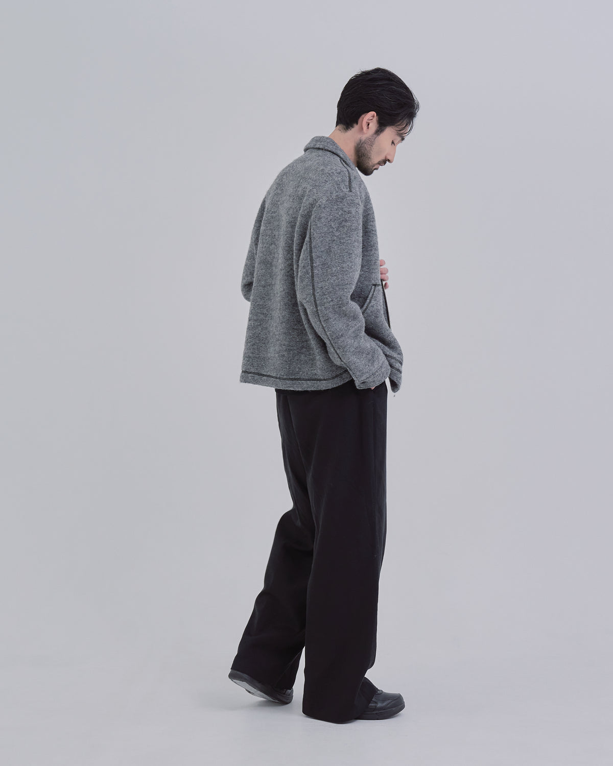 Sliver Knit Jacket -gray-(17)
