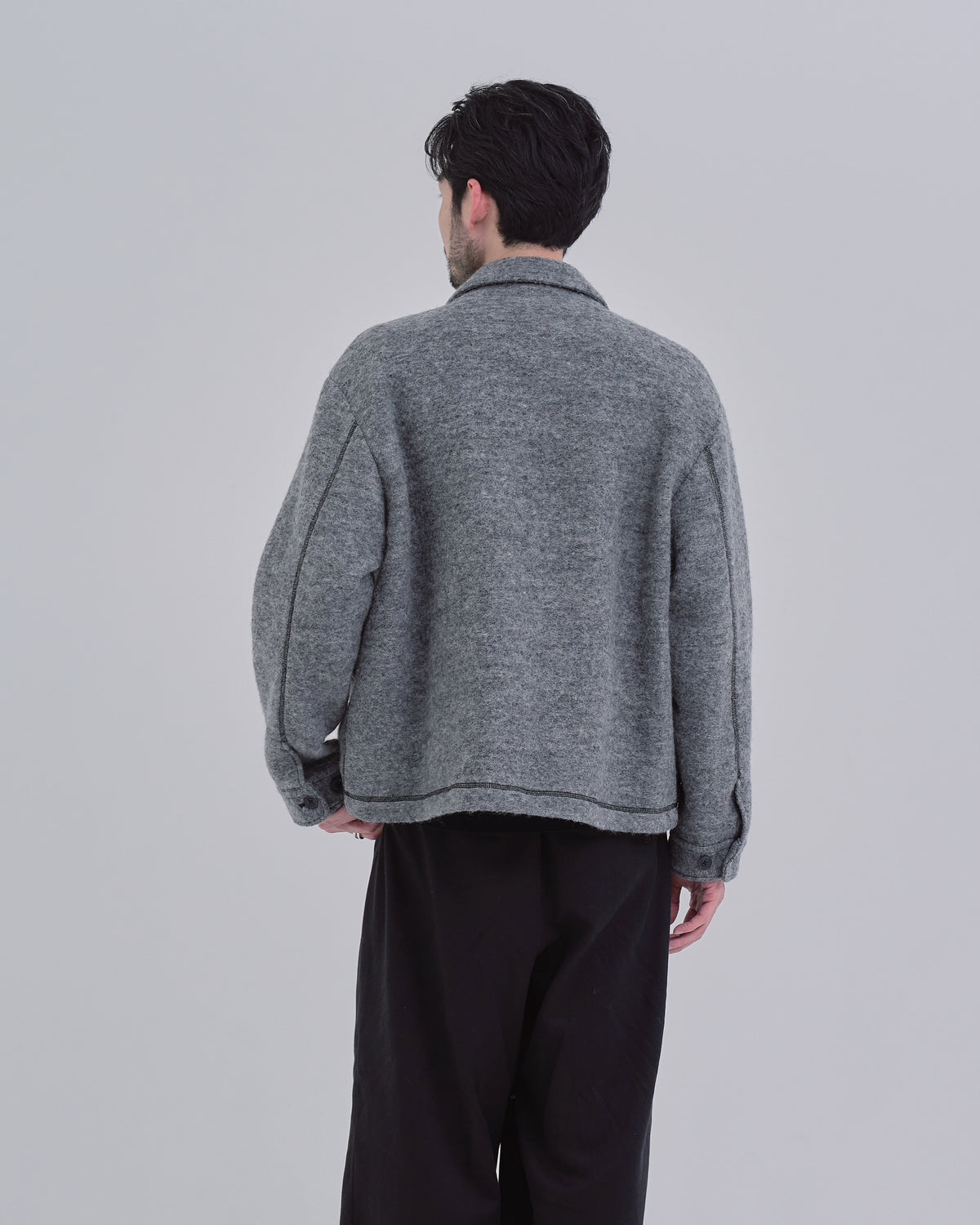 Sliver Knit Jacket -gray-(12)