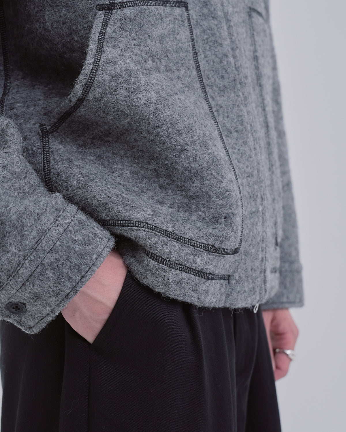 Sliver Knit Jacket -gray-(6)