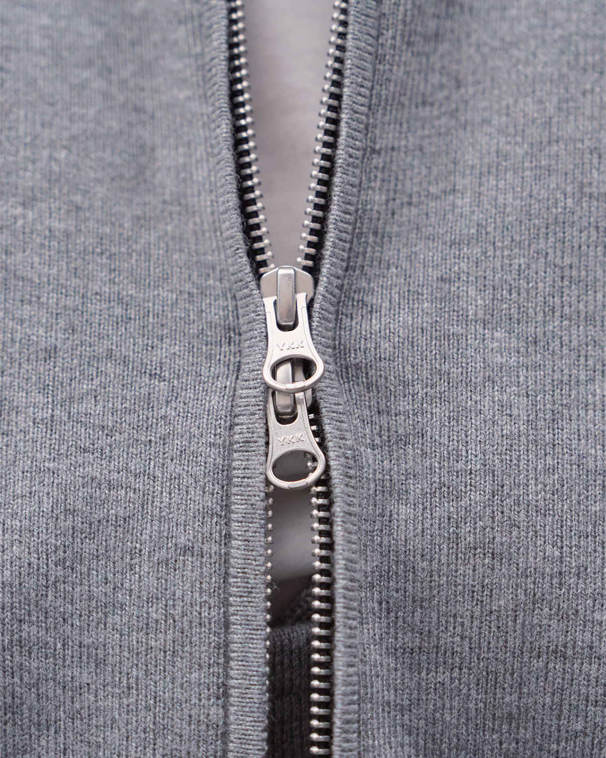 Full Zip Knit Hoodie -gray-