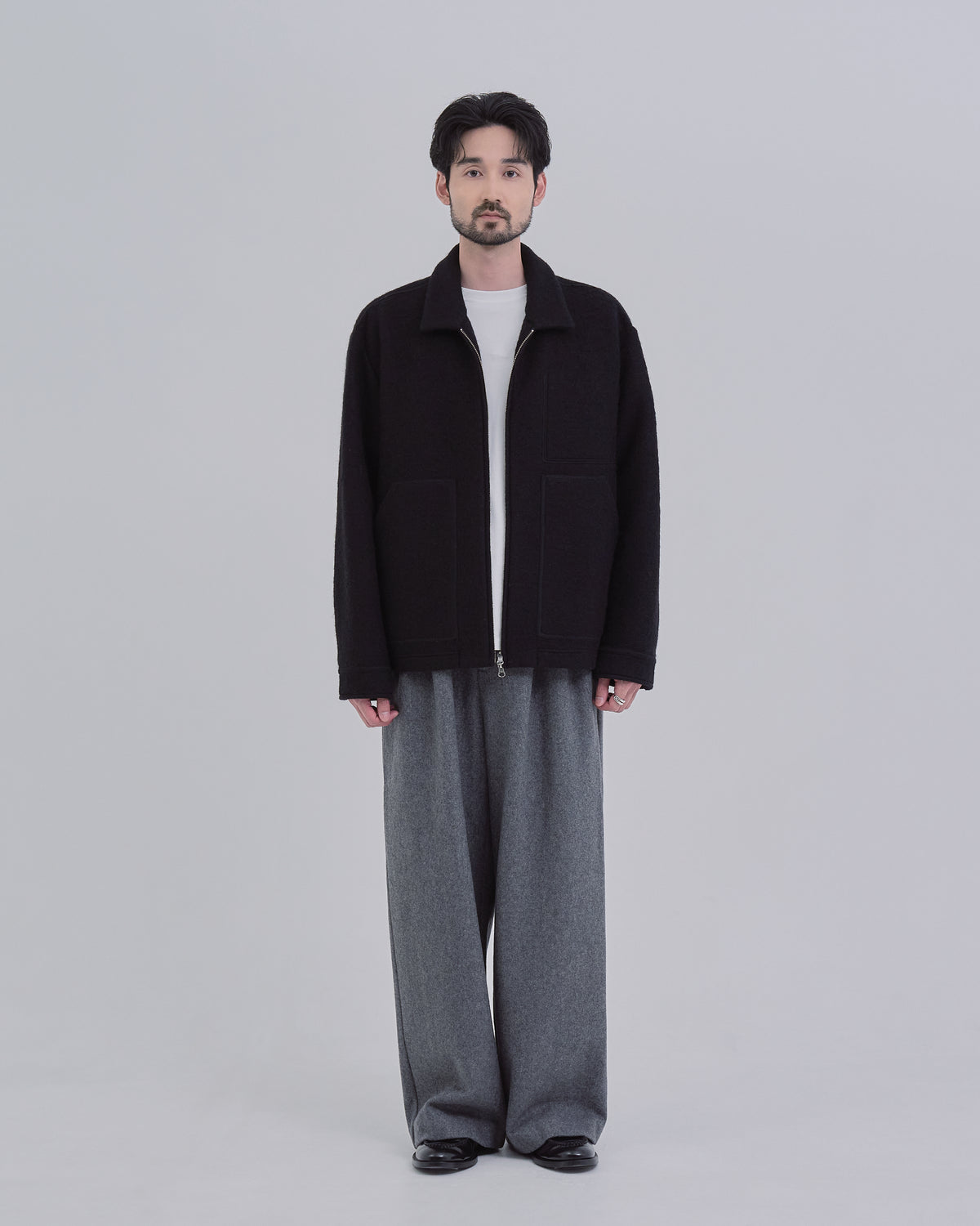 Sliver Knit Jacket -black-