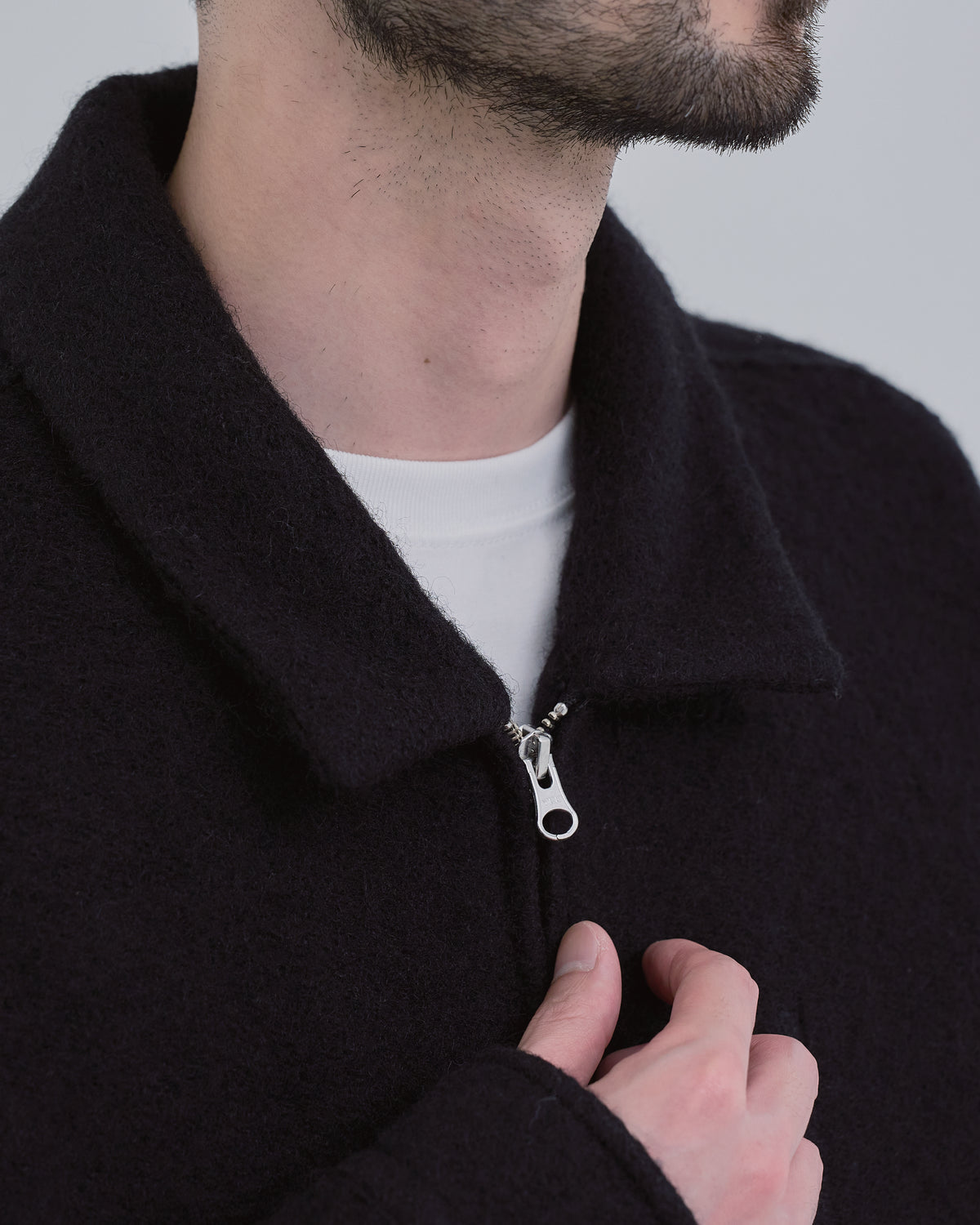 Sliver Knit Jacket -black-