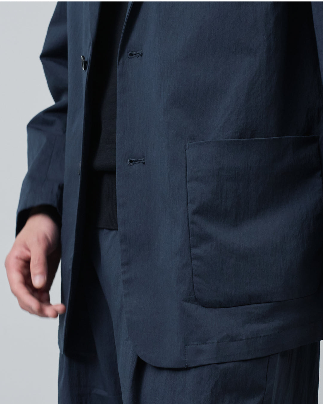 Cotton×Nylon Easy Tailored Jacket -navy-