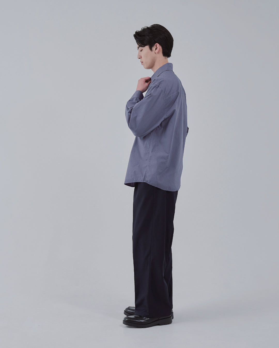 Garment Dyed L/S Shirt -dark purple-