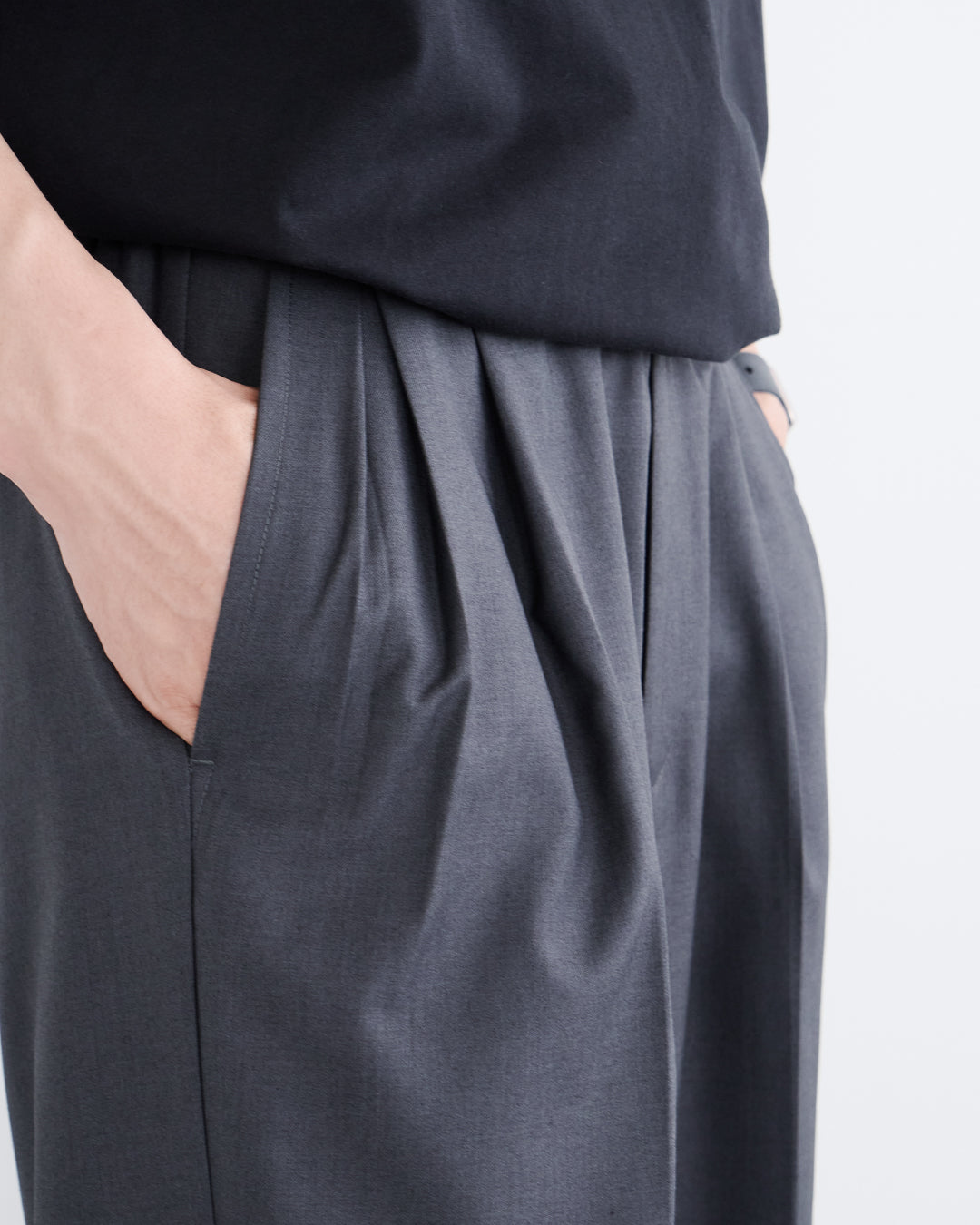 2Tuck Wide Slacks-gray-