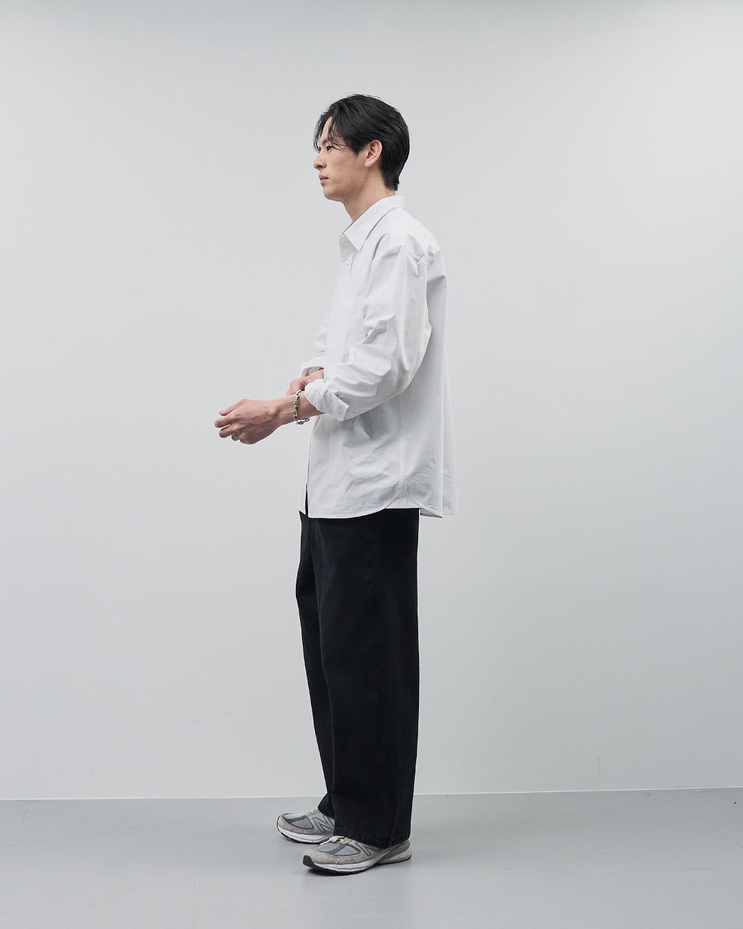 Cotton Broadcloth Regular Collar L/S Shirts -white-