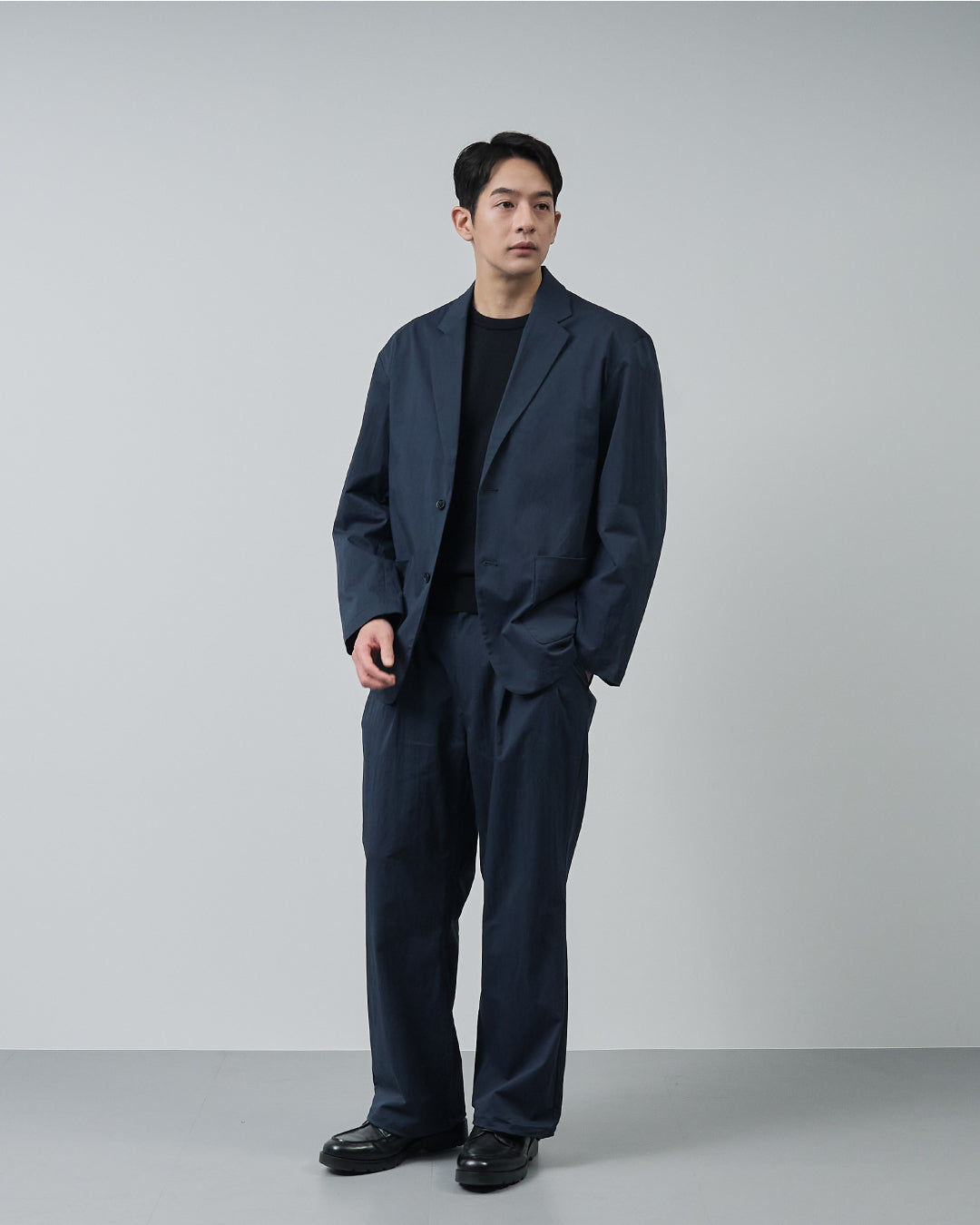 Cotton×Nylon Easy Tailored Jacket -navy-