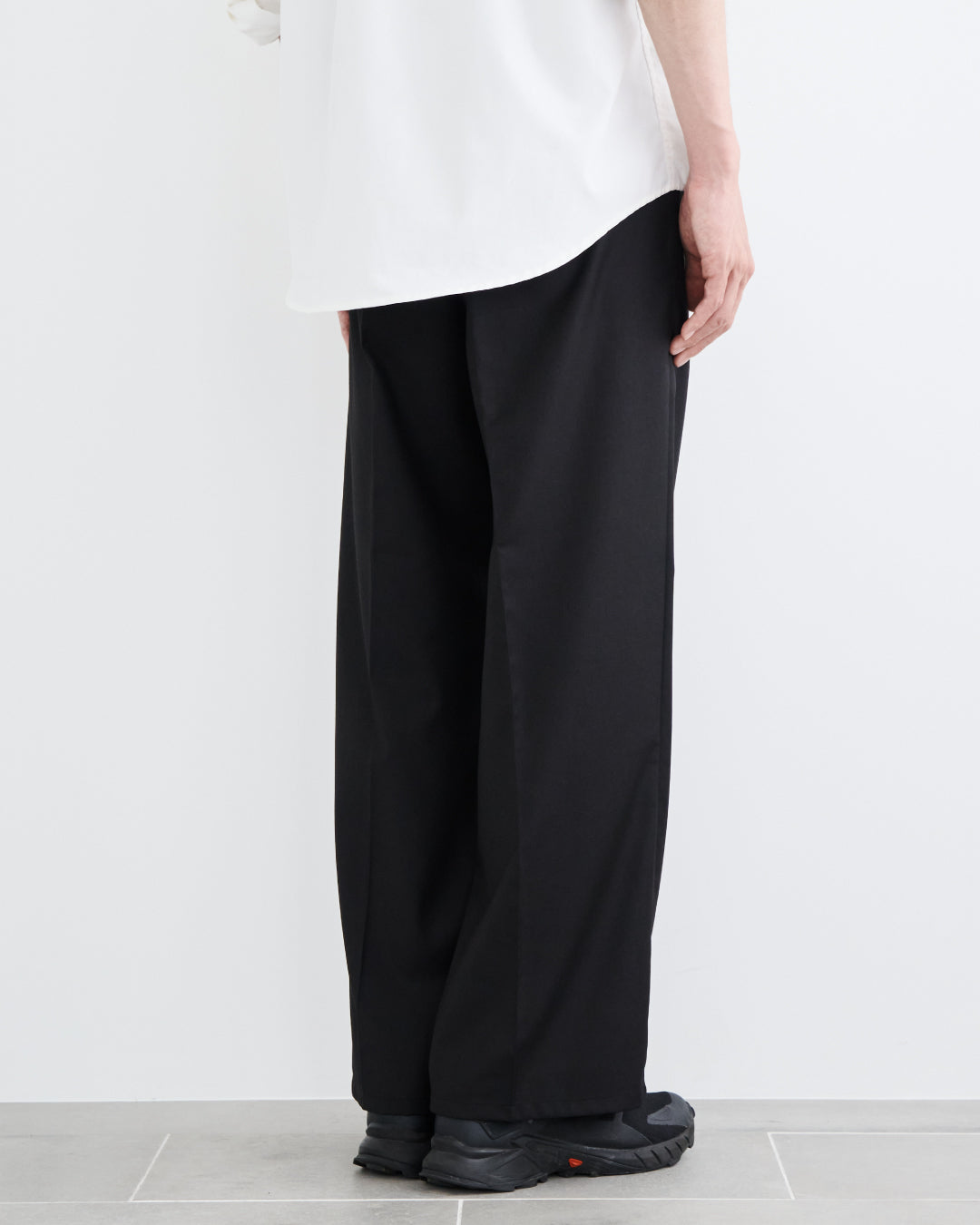 2Tuck Wide Slacks-black-