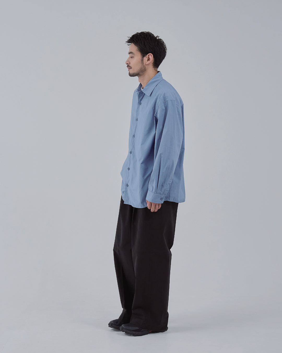 Garment Dyed L/S Shirt -blue-