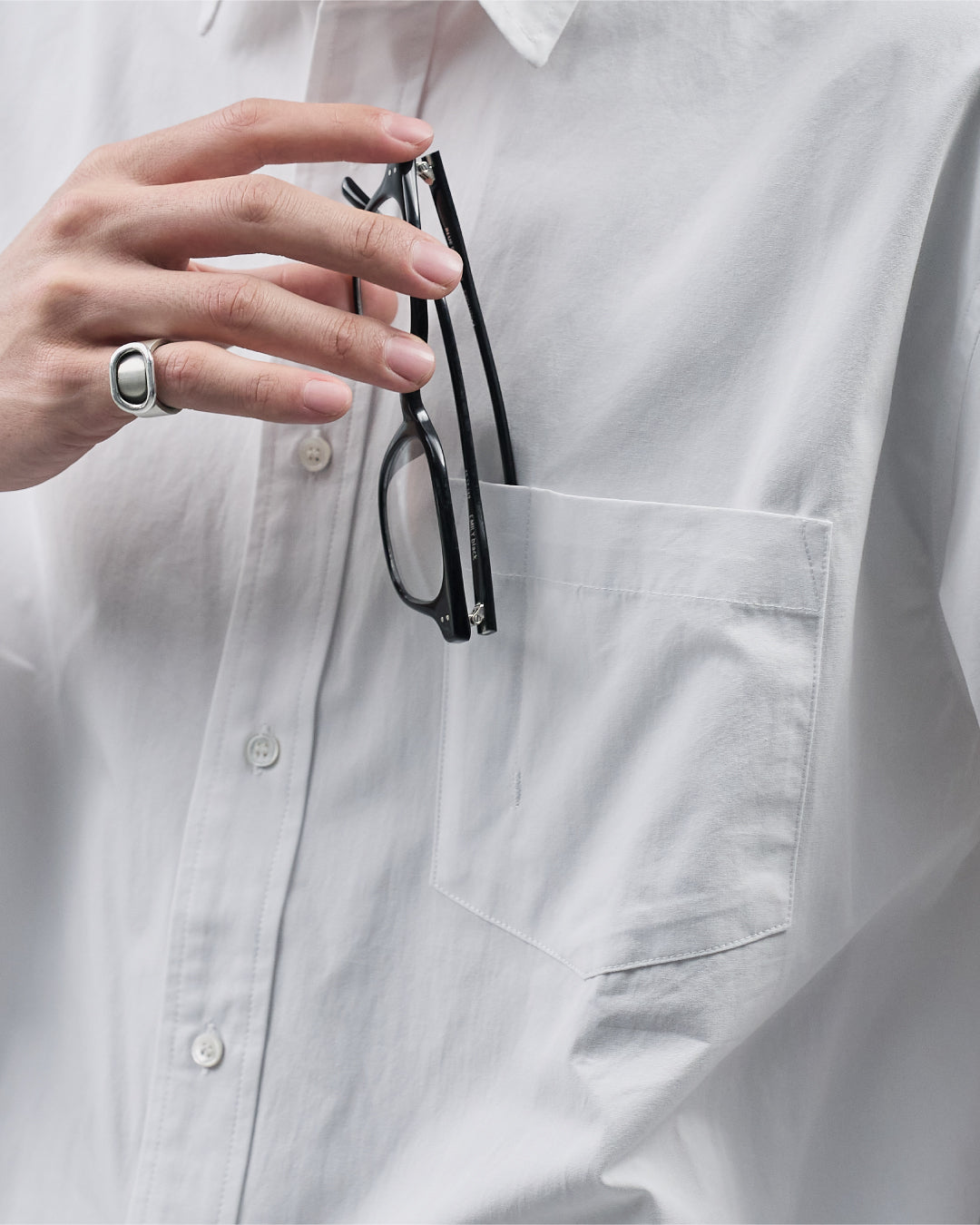 Cotton Broadcloth Regular Collar L/S Shirts -white-