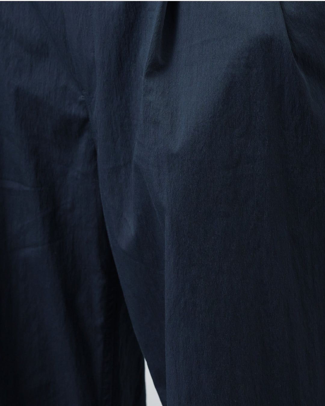 Cotton×Nylon Wide Straight Easy Slacks -navy-