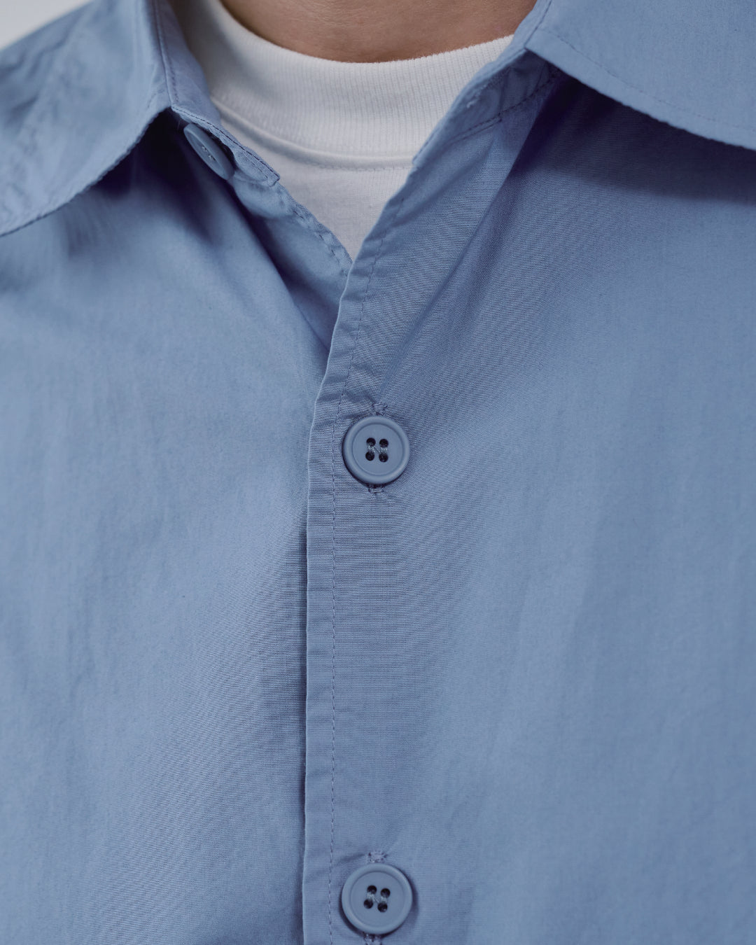 Garment Dyed L/S Shirt -blue-
