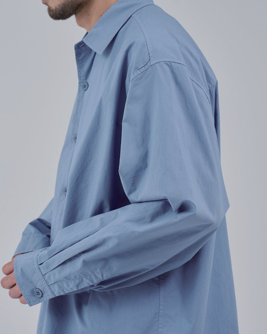 Garment Dyed L/S Shirt -blue-