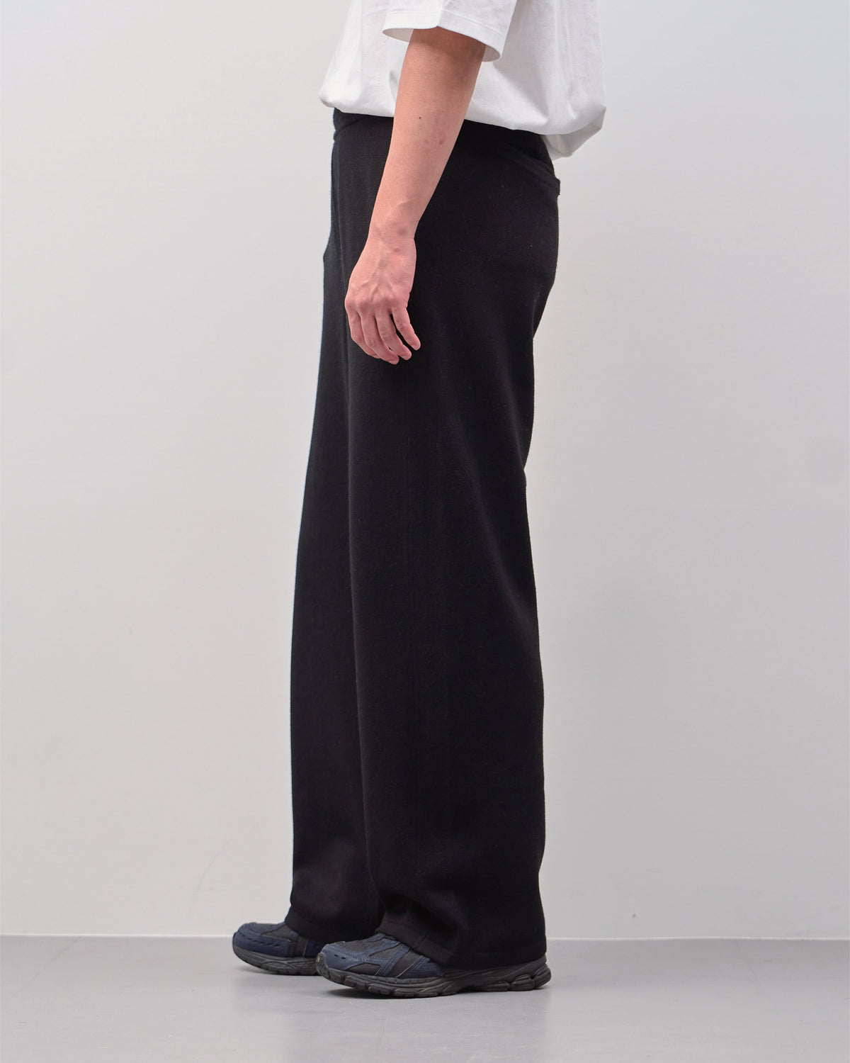 Knit Easy Pants -black-