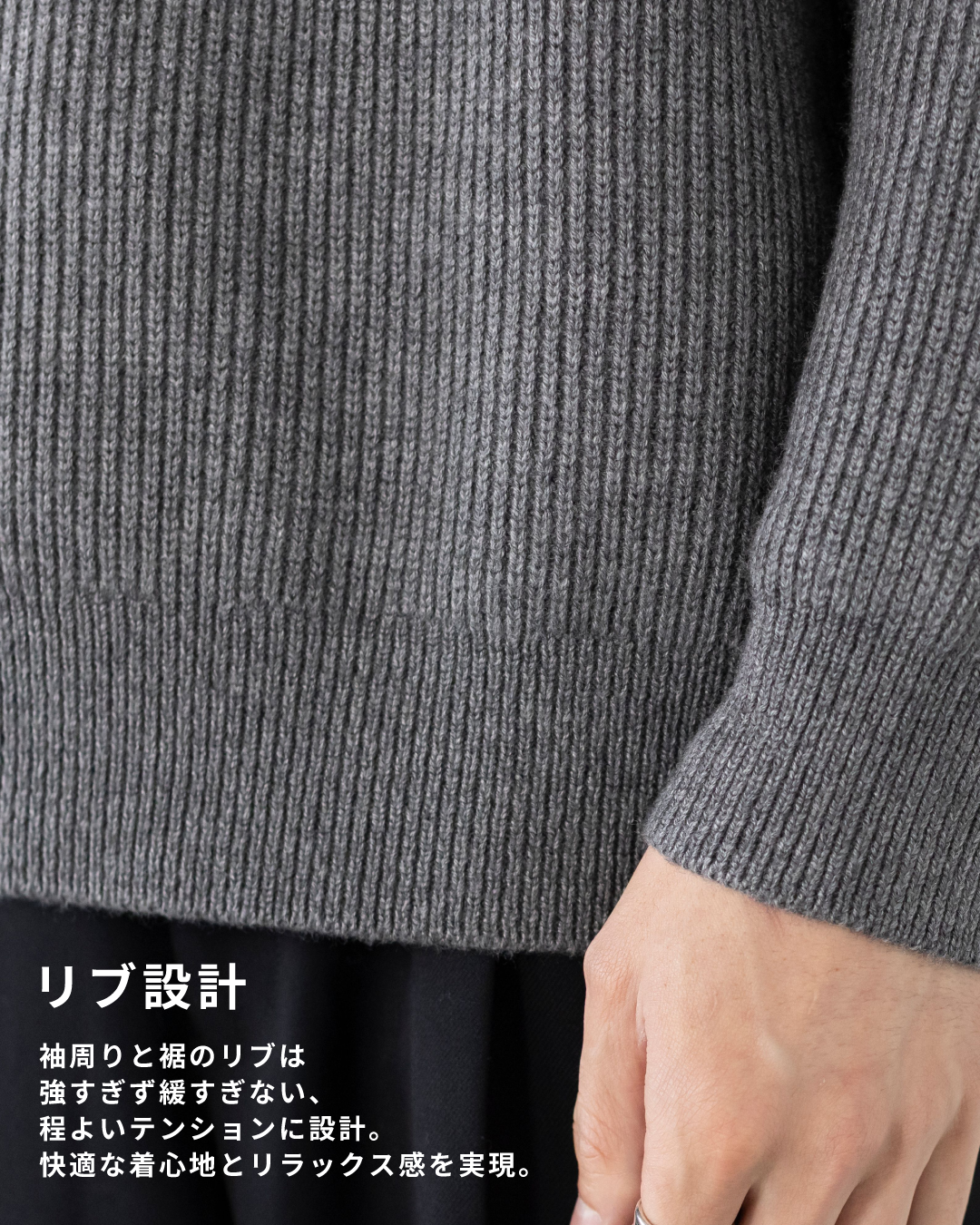 Wool Mixed Crewneck Knit -gray-