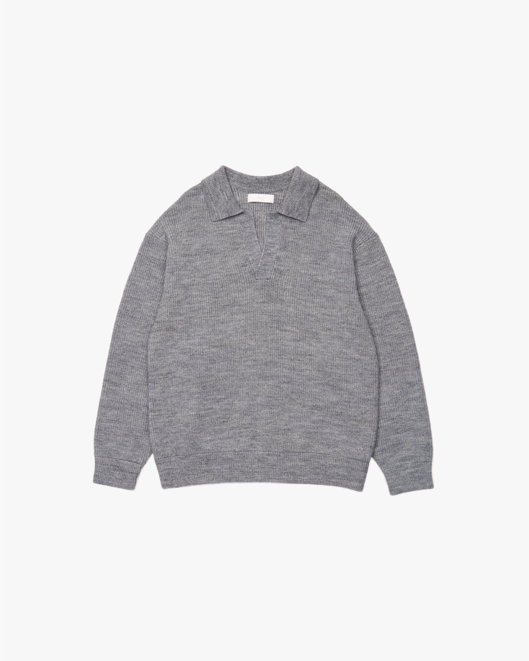 Wide Rib Skipper Knit -gray-