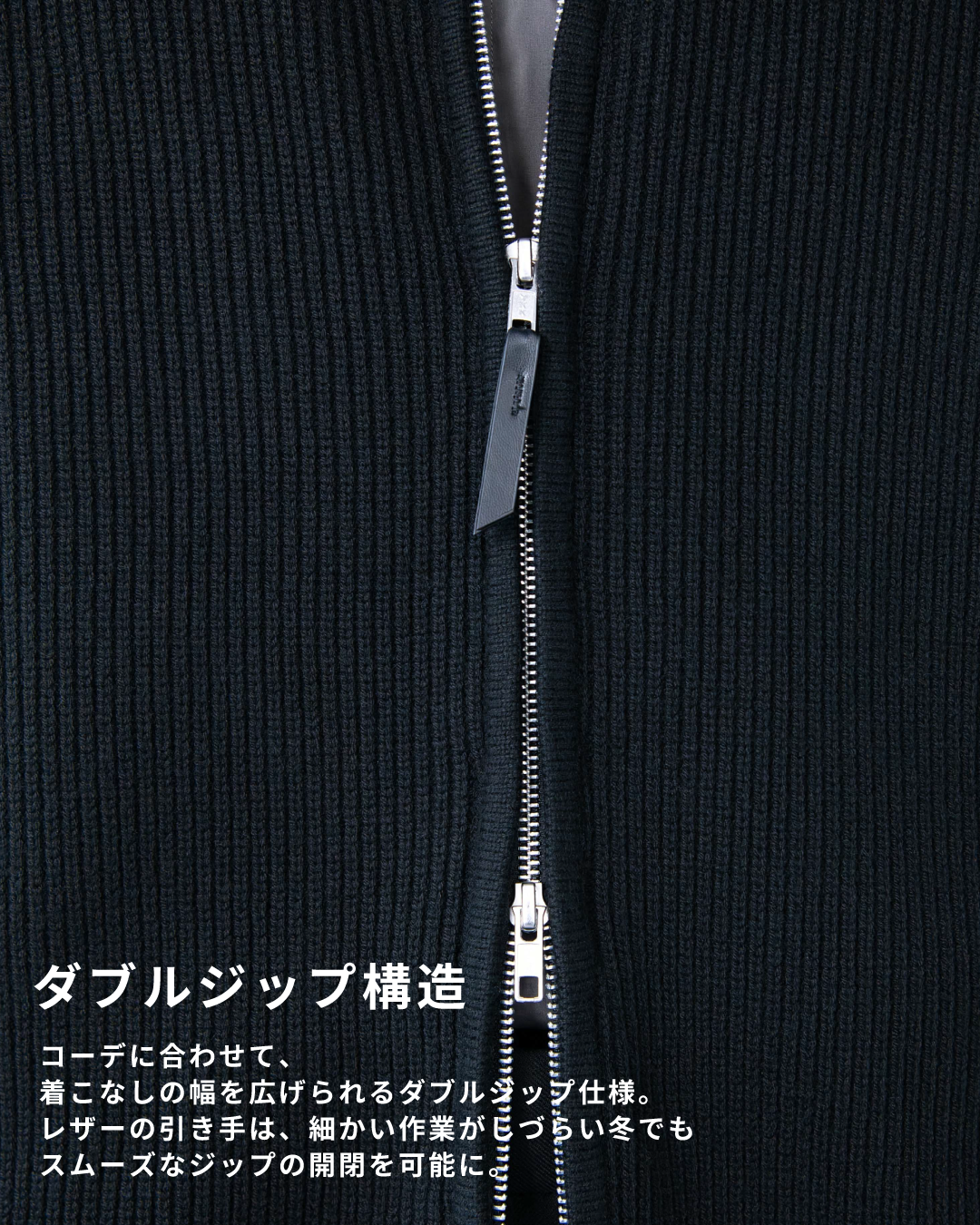 Wool Mixed Drivers Knit -black-