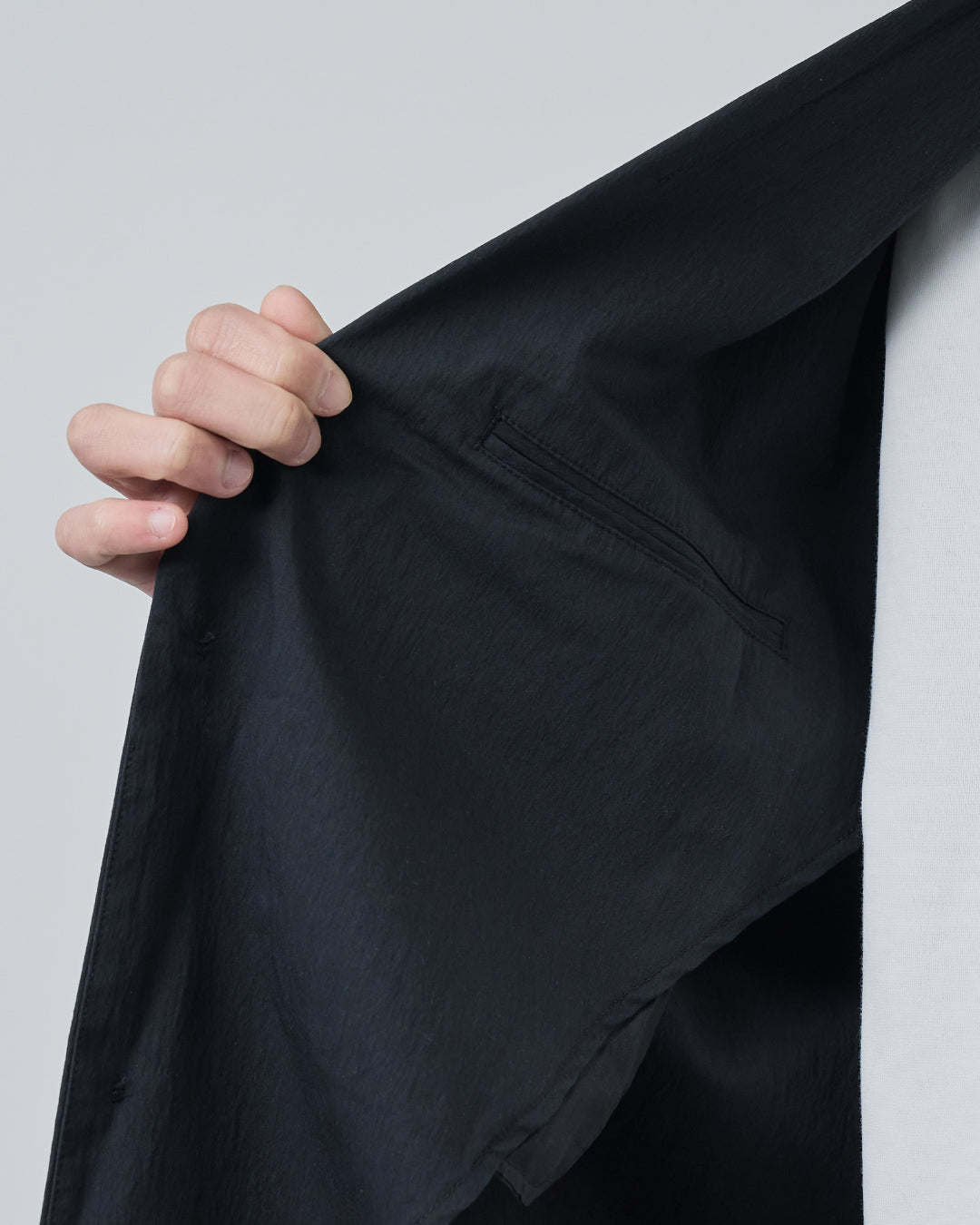 Cotton×Nylon Easy Tailored Jacket -black-