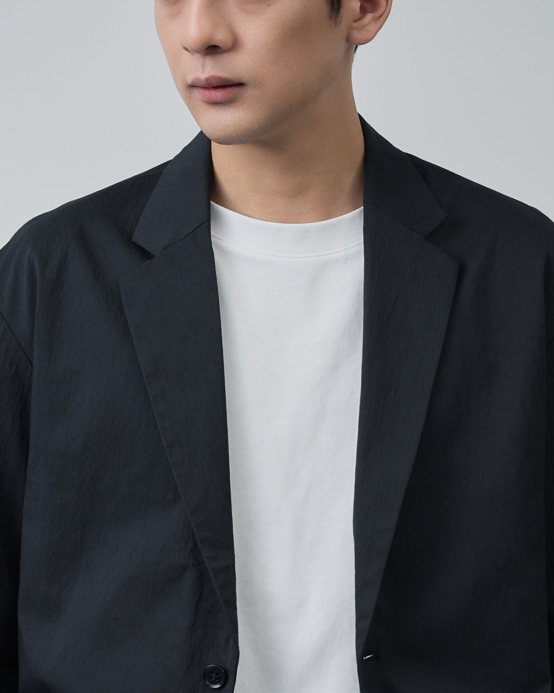 Cotton×Nylon Easy Tailored Jacket -black-