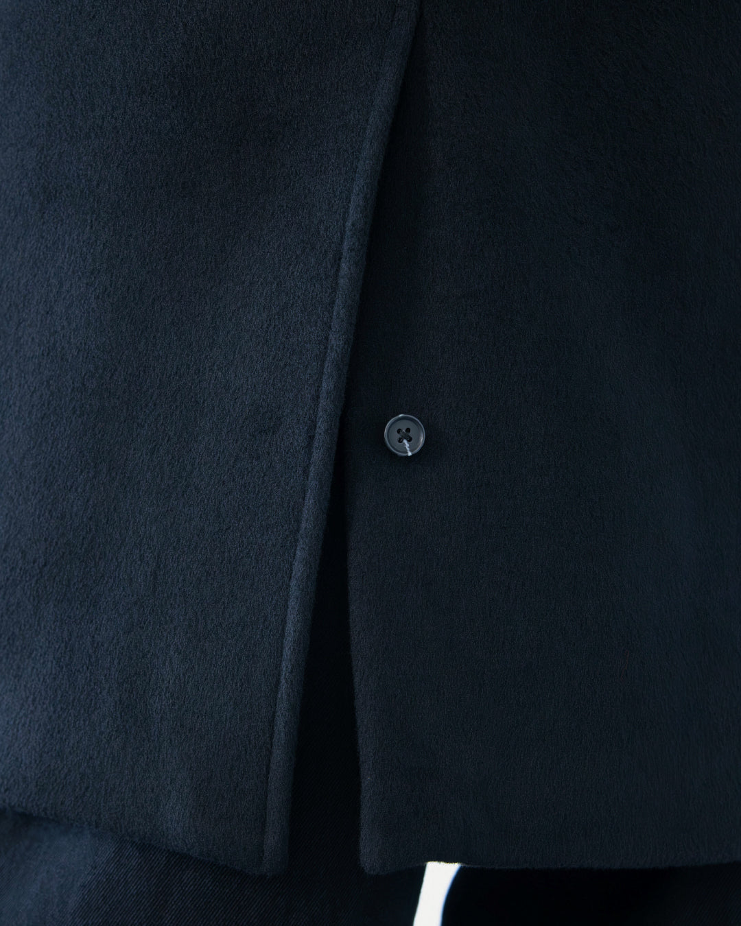 Double Melton Bal Collar Coat -black-